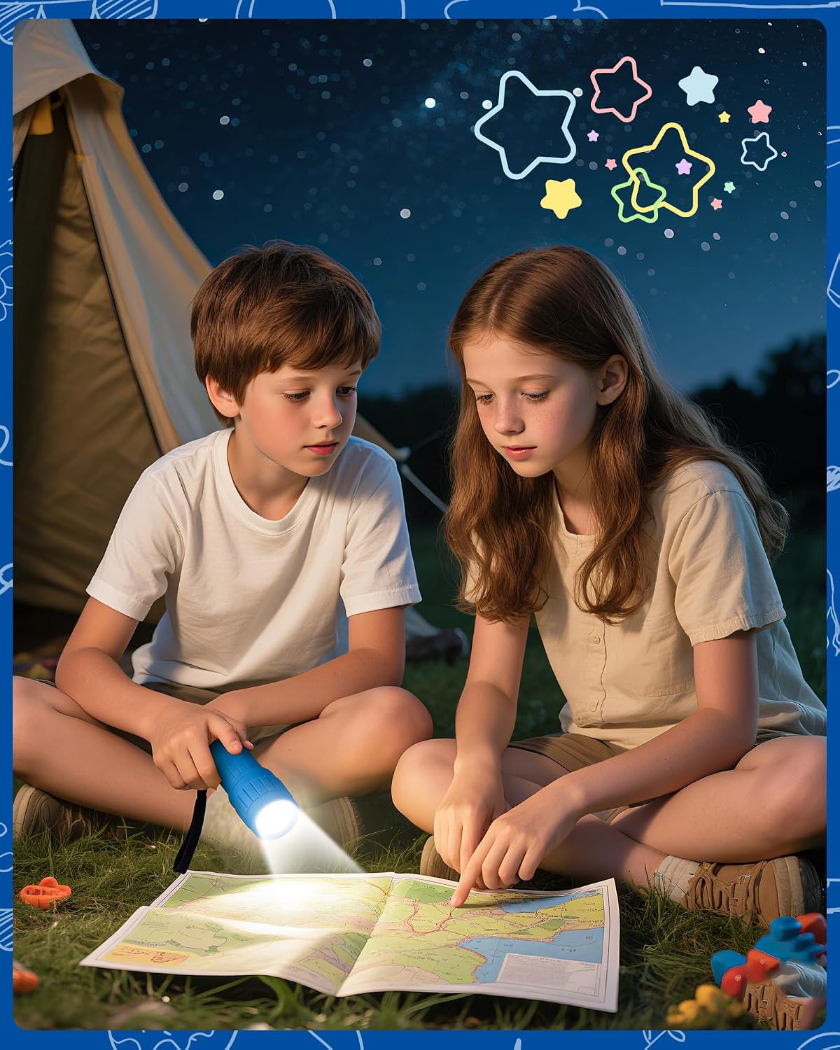 EverBrite Mini Flashlights 6-Pack Mix Colors, Batteries Included | Small, Lightweight, 18 AAA Batteries, 6-Color Set, 9-LED, Wrist Lanyards, for Home, Camping & Emergency use, Holiday Gifts