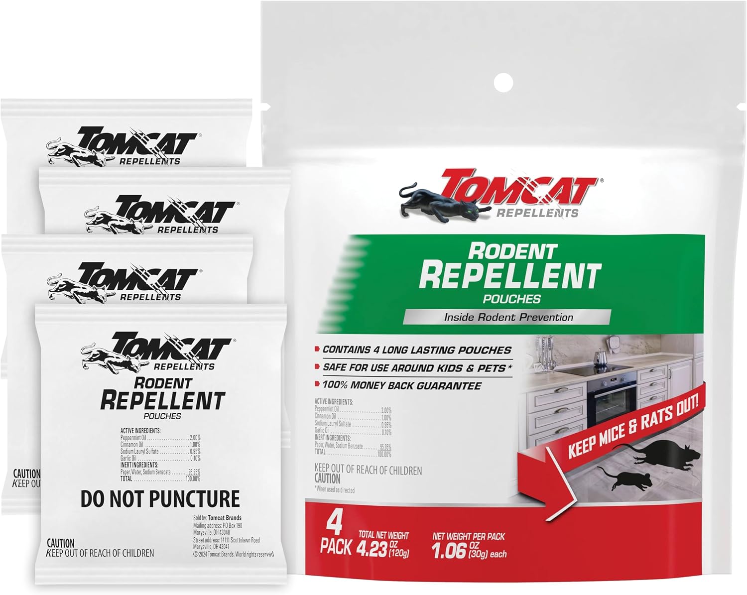 Tomcat Repellents Rodent Repellent Ready-to-Use with Comfort Wand, 1 gal. | For Indoor and Outdoor Mouse and Rat Prevention, Peppermint Oil Spray for Rodents with Cinnamon & Garlic Essential Oils