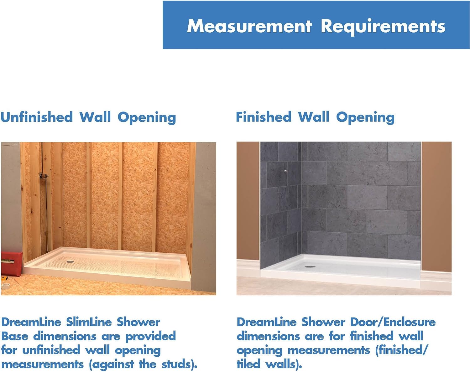 DreamLine SlimLine 32 in. D x 32 in. W x 2 3/4 in. H Center Drain Single Threshold Shower Base in White, DLT-1132320