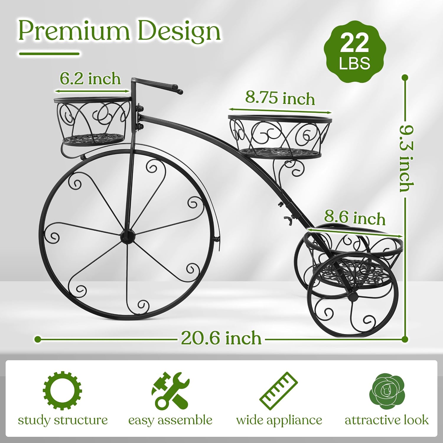 Sorbus® Garden Cart Stand & Flower Pot Plant Holder Display Rack, 6 Tiers, Parisian Style - Perfect for Home, Garden, Patio (Bronze)