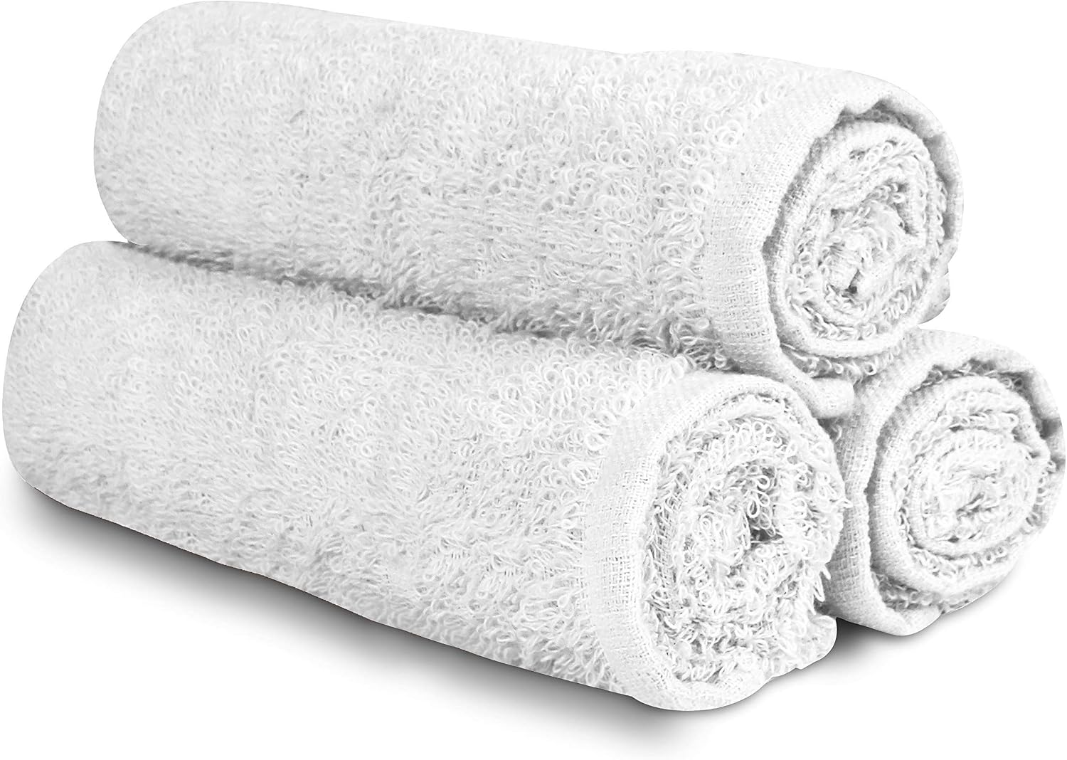 100% Cotton Economy Salon Towels Gym Towels Hand Towel, Maximum Softness, Absorbency & Durability, (15" L x 25" W 2.25Lbs/Doz., White, 24 Piece
