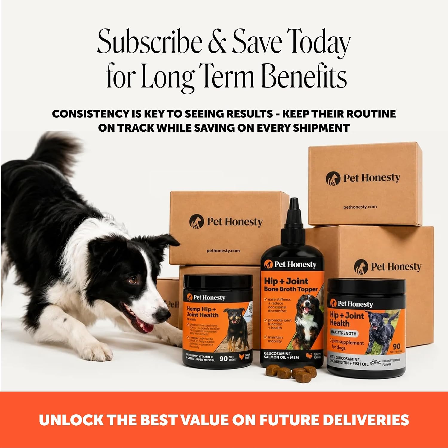 Hip + Joint Supplement for Dogs with Glucosamine Chondroitin - MSM, Turmeric & Collagen Soft Chews - Joint Function, Stiffness, and Mobility Support, May Reduce Occasional Discomfort (Chicken, 90 Ct)