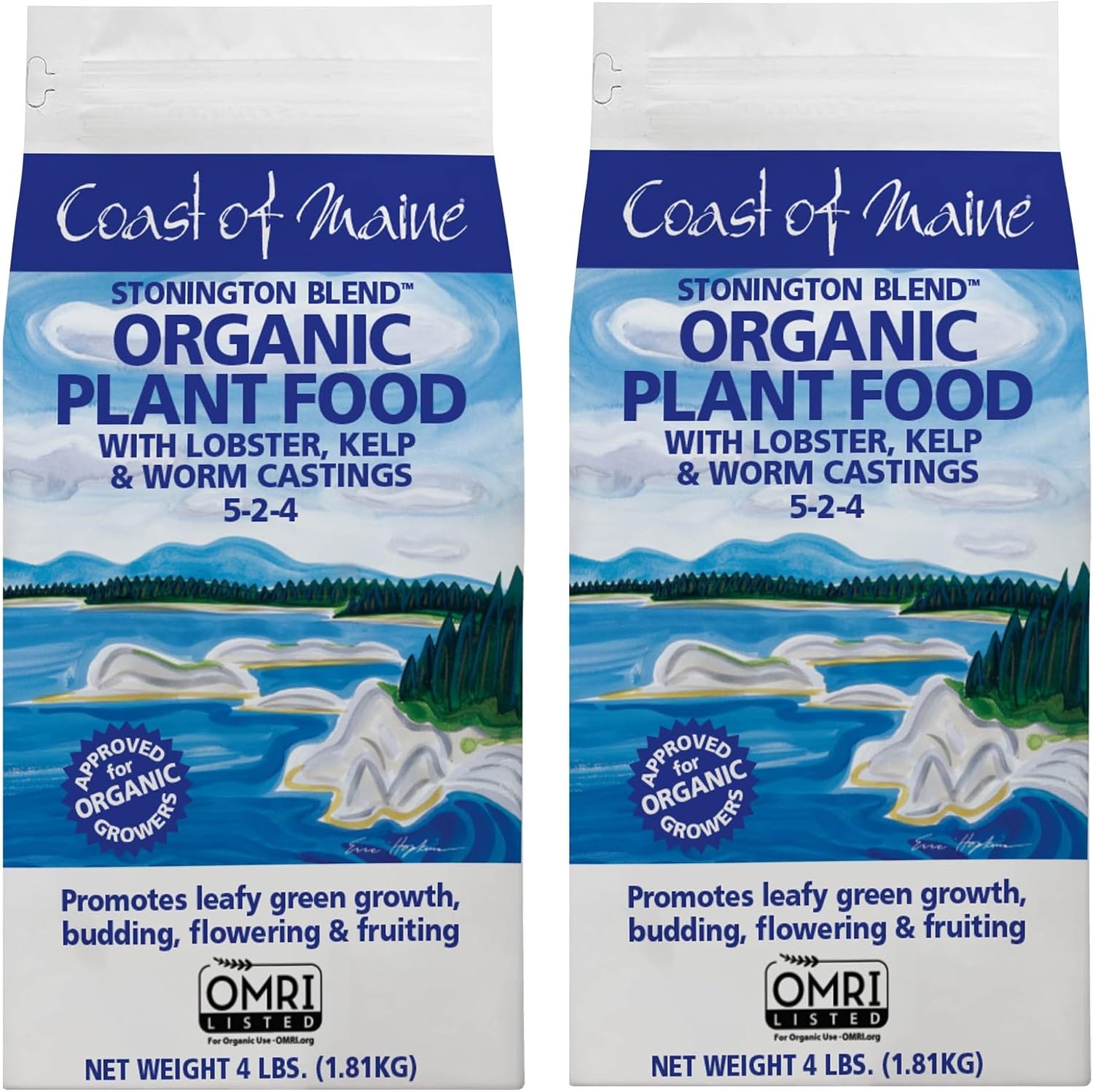 Coast of Maine CMSBO15 Stonington Blend Organic Growers Potting Soil Mix with All Natural Oceanic Ingredients for Planters and Pots, 1.5 Cubic Feet