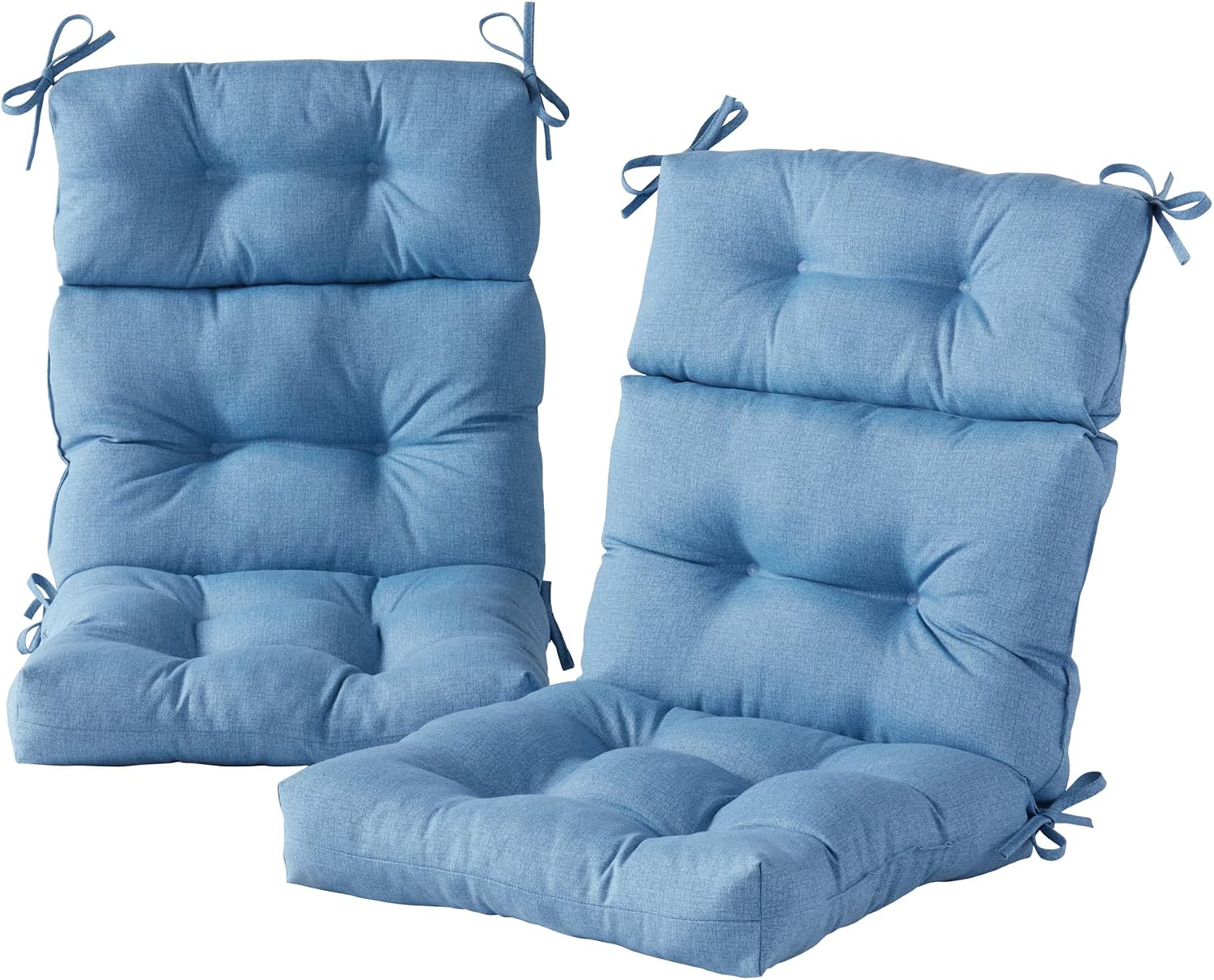 Greendale Home Fashions Outdoor 44x22-inch High Back Chair Cushions (Set of 2), Cement