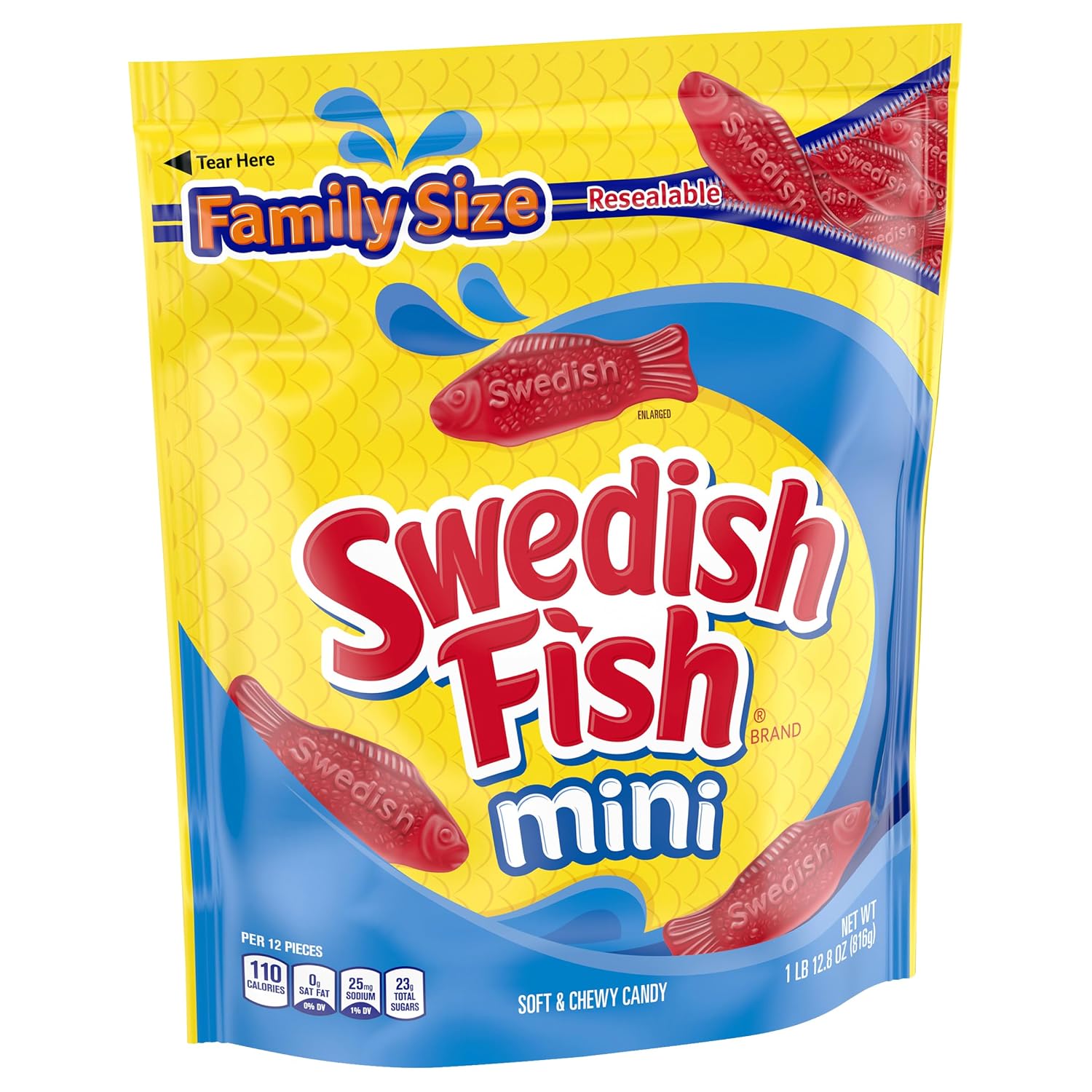 SWEDISH FISH Soft & Chewy Gummy Candy, Bulk Candy, 12-3.1 oz Boxes