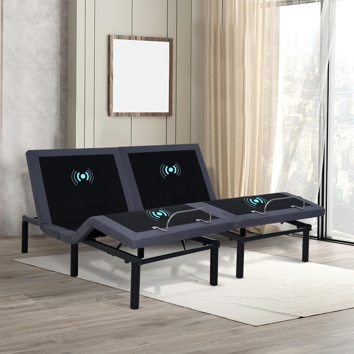 Naomi Home Idealbase Twin XL Adjustable Bed Frame with Lumbar Support | Twin Xl Adjustable Bed With Lumbar Support, Head & Foot Incline, Massage, Usb Ports, Wireless Remote & Zero Gravity