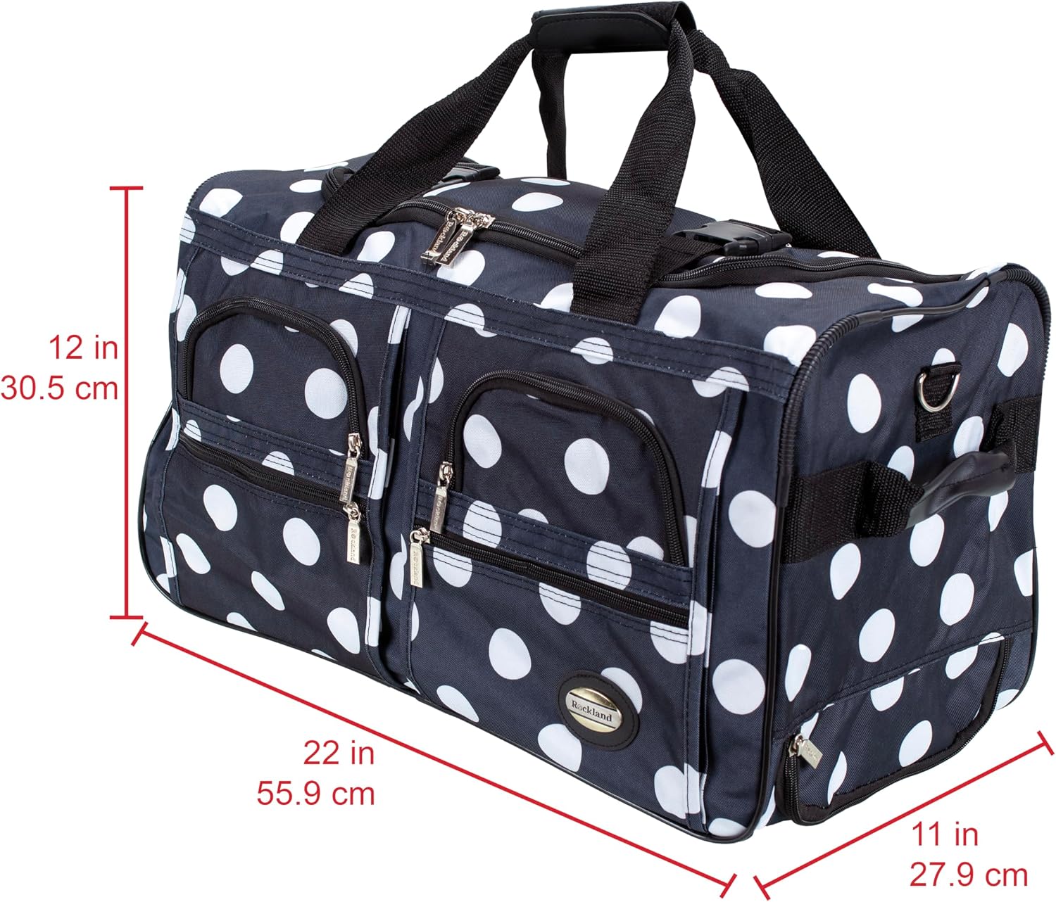 Rockland Rolling Duffel Bag, Black, 22"