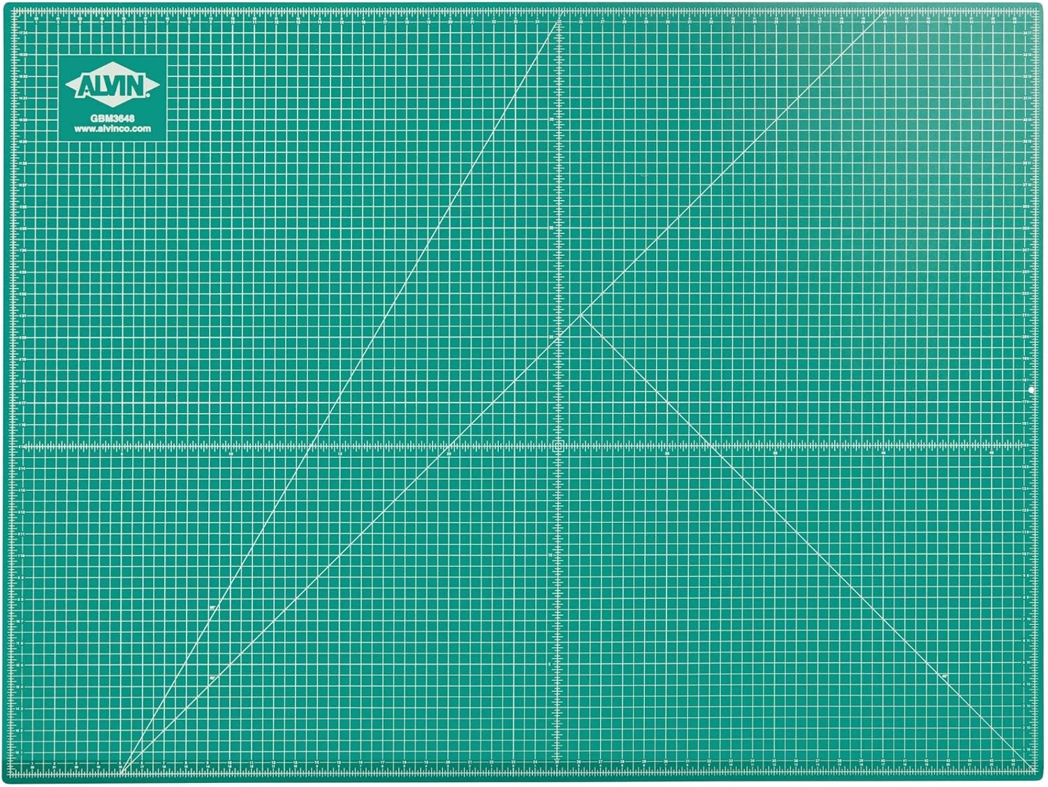 ALVIN GBM Self-Healing Cutting Mat 24 x 36 inch | Double-Sided Green/Black | 5-Layer Gridded Surface for Arts, Crafts and Sewing - Model GBM2436
