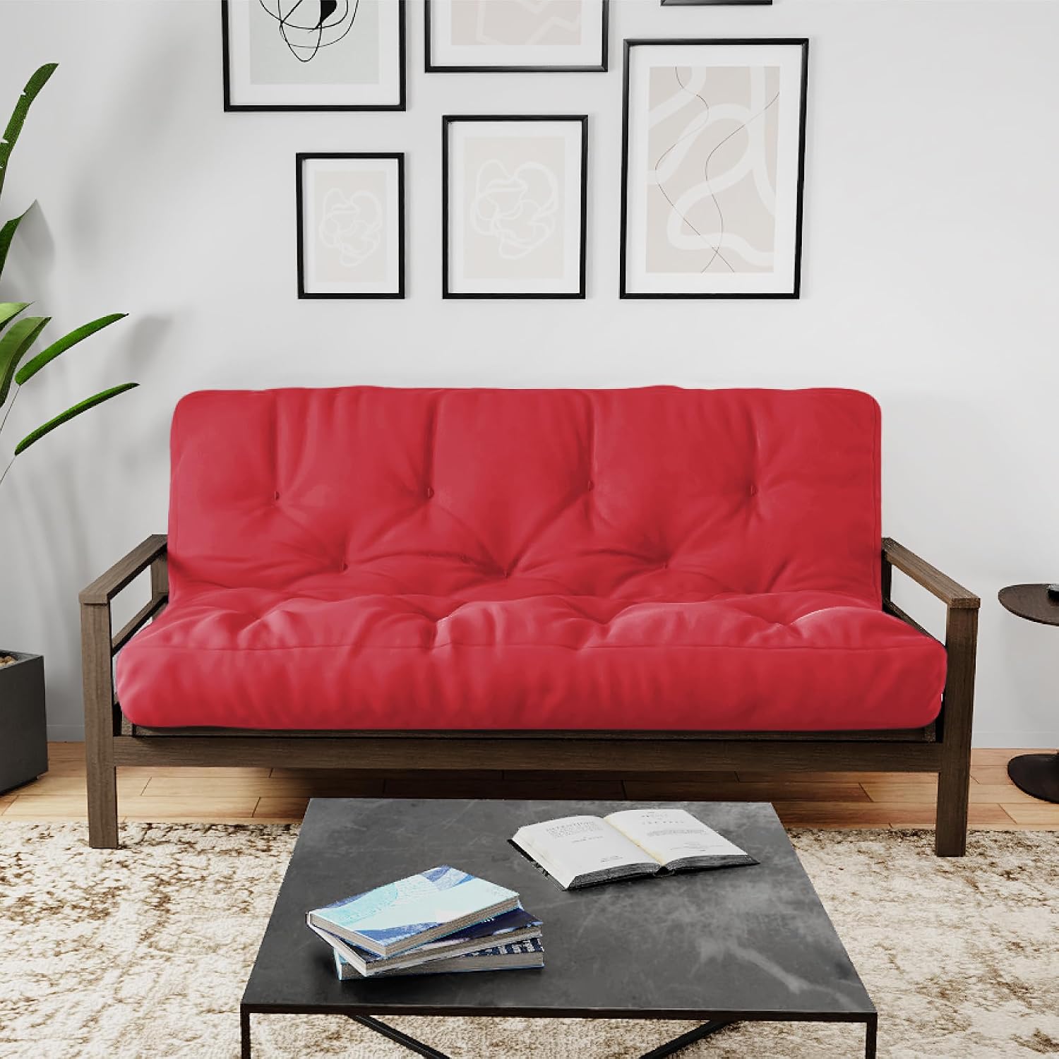 Royal Sleep Products by The Futon Factory 12 inch Foam Futon Mattress - Solid Black Fabric - Full Size - CertiPUR Certified Foams - Made in USA - (Frame not Included)