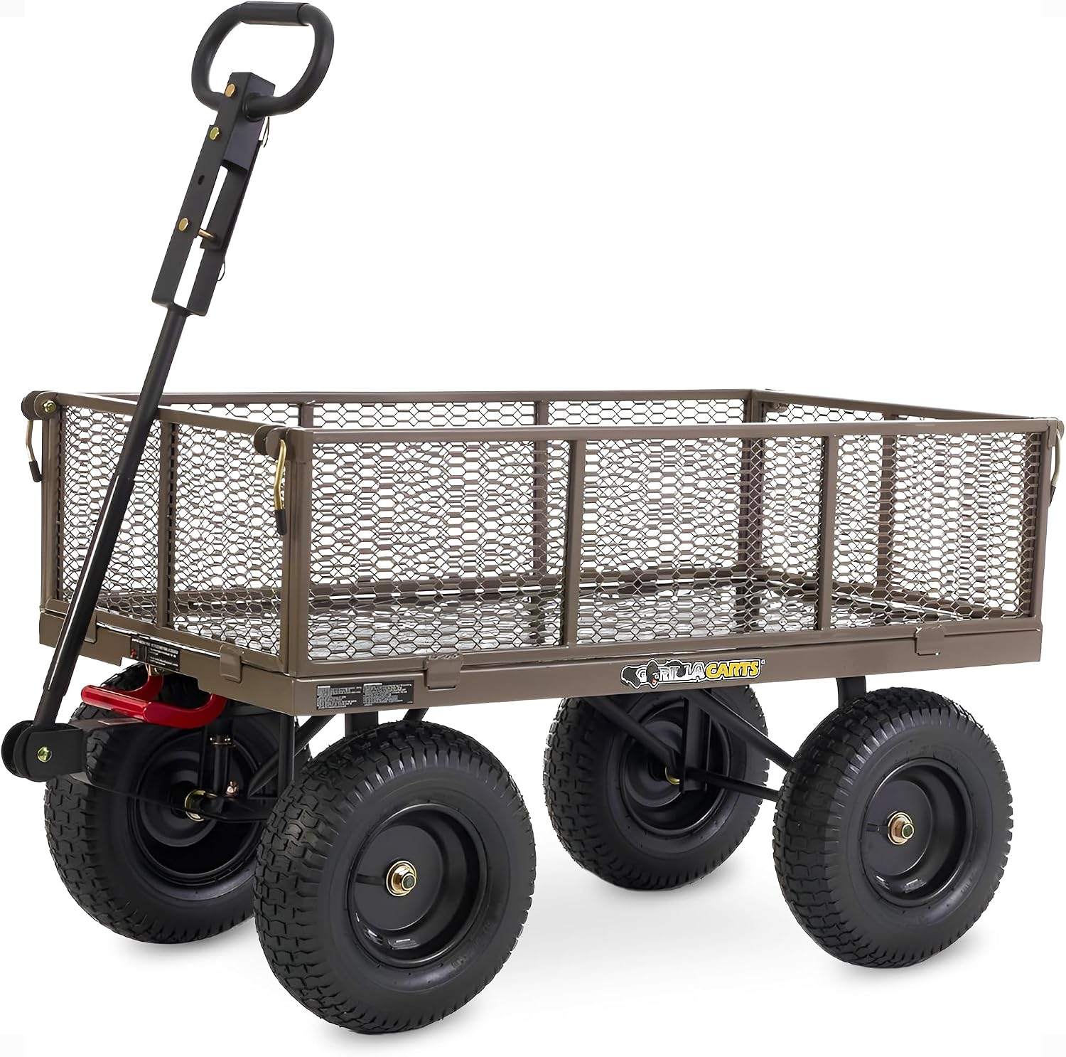 Gorilla Carts Steel Utility Garden Cart, 1200 lb. Capacity, 5 Cu Ft, Grey | 1