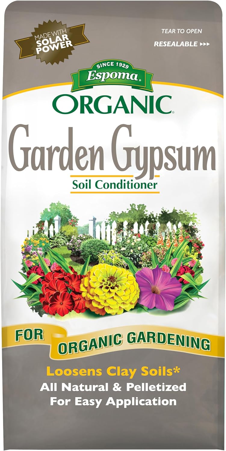 Espoma Organic Garden Gypsum Soil Conditioner, All-Natural & pelletized mined Gypsum with no fillers or additives. Helps Loosen Clay Soil