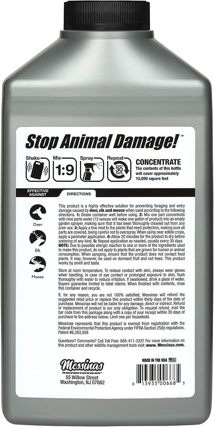 Deer Stopper II Garden Animal Repellent - Safe & Effective, All Natural Food Grade Ingredients, Repels Deer Elk, and Moose, Easy to Use