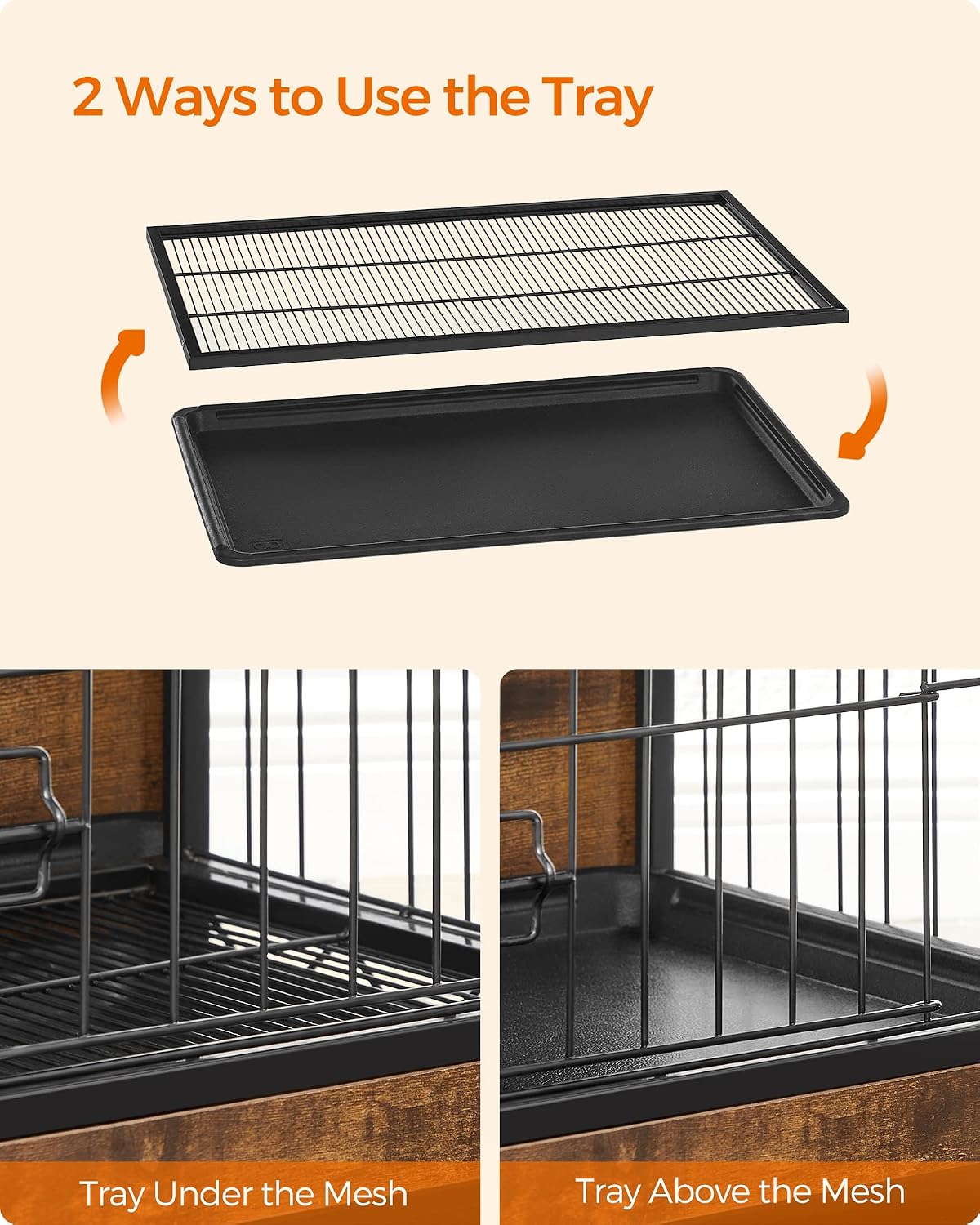 Feandrea 27.2" Dog Crate Furniture, Indoor Dog Kennel Side End Table