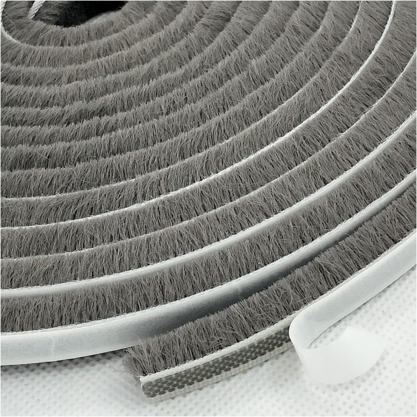 Self-Adhesive Pile Weather Stripping Seal for Sliding Windows and Door Frames, 16.5ft x 11/32 inch, Grey