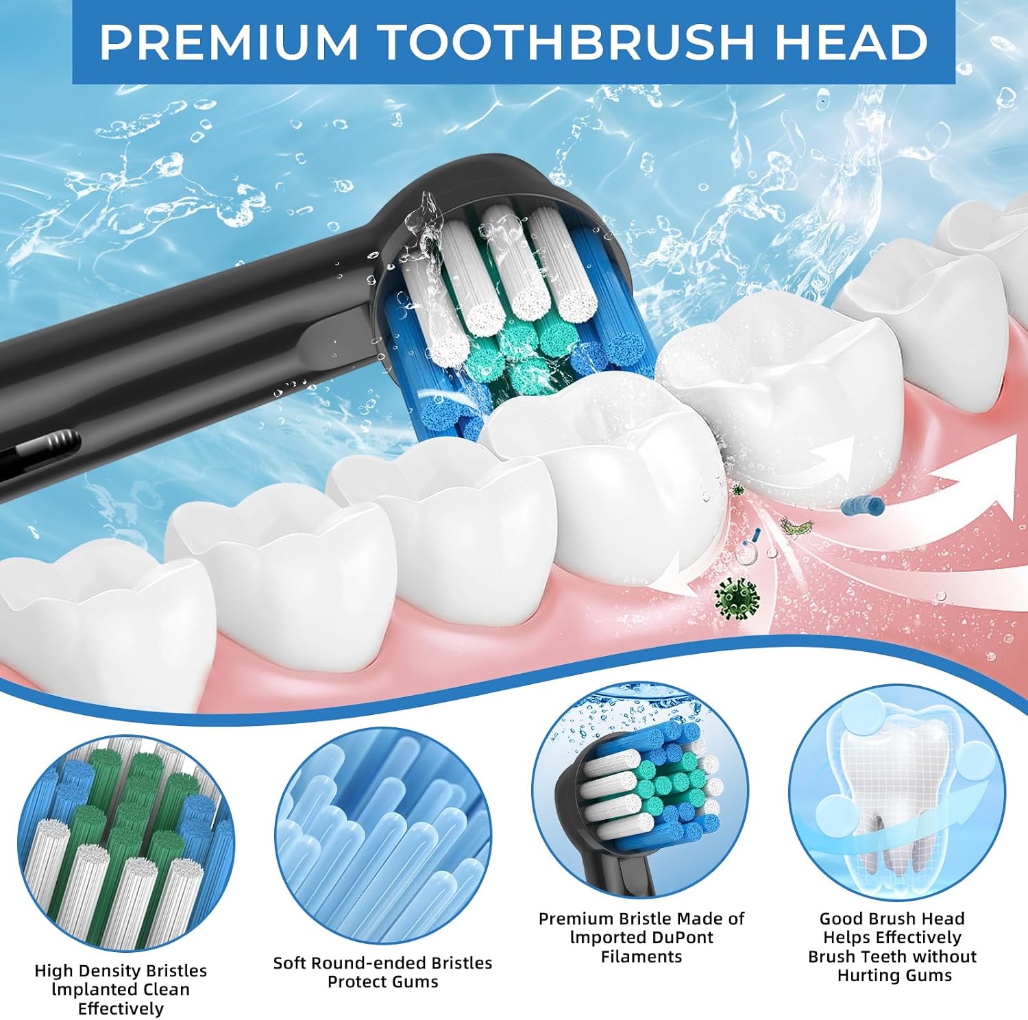 Electric Toothbrush Replacement Heads 16 Pack/Compatible Oral B Braun Replacement Brush Heads/Compatible Oral B Replacement Brush Heads