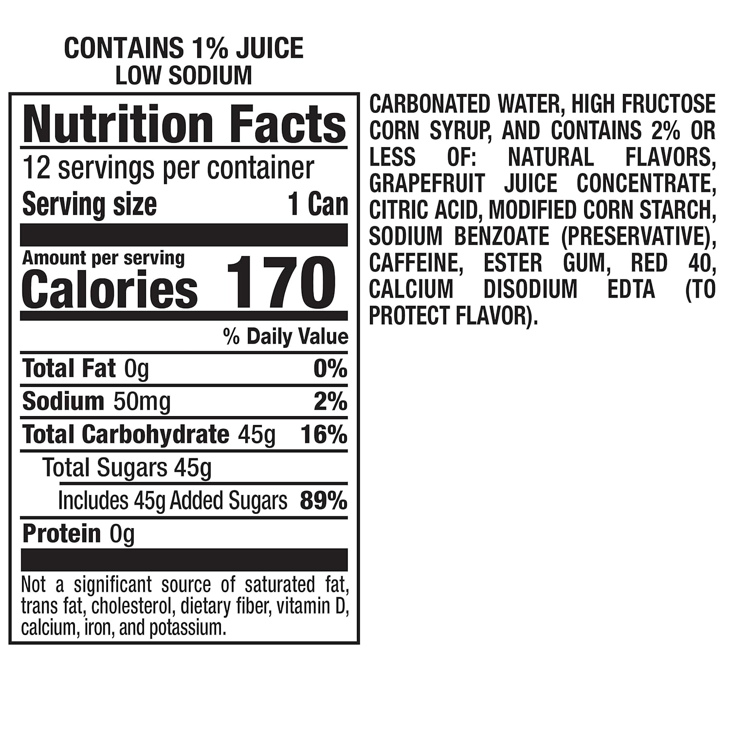 Squirt Soda, Grapefruit, 12 Fl Oz Cans, 12 Pack