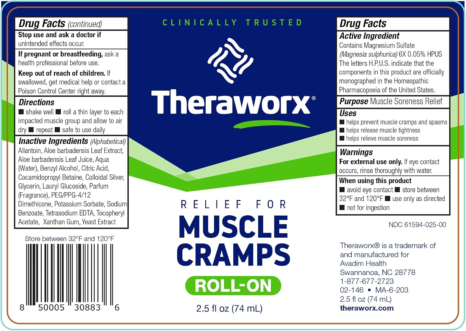 Theraworx Muscle Cramps Relief Foam with Magnesium Sulfate, 7.1oz (1 Count) | Clinically Trusted, Fast-Acting Muscle & Leg Cramp Relief, Made with Magnesium Sulfate. Paraben-Free, no mess or strong odor.