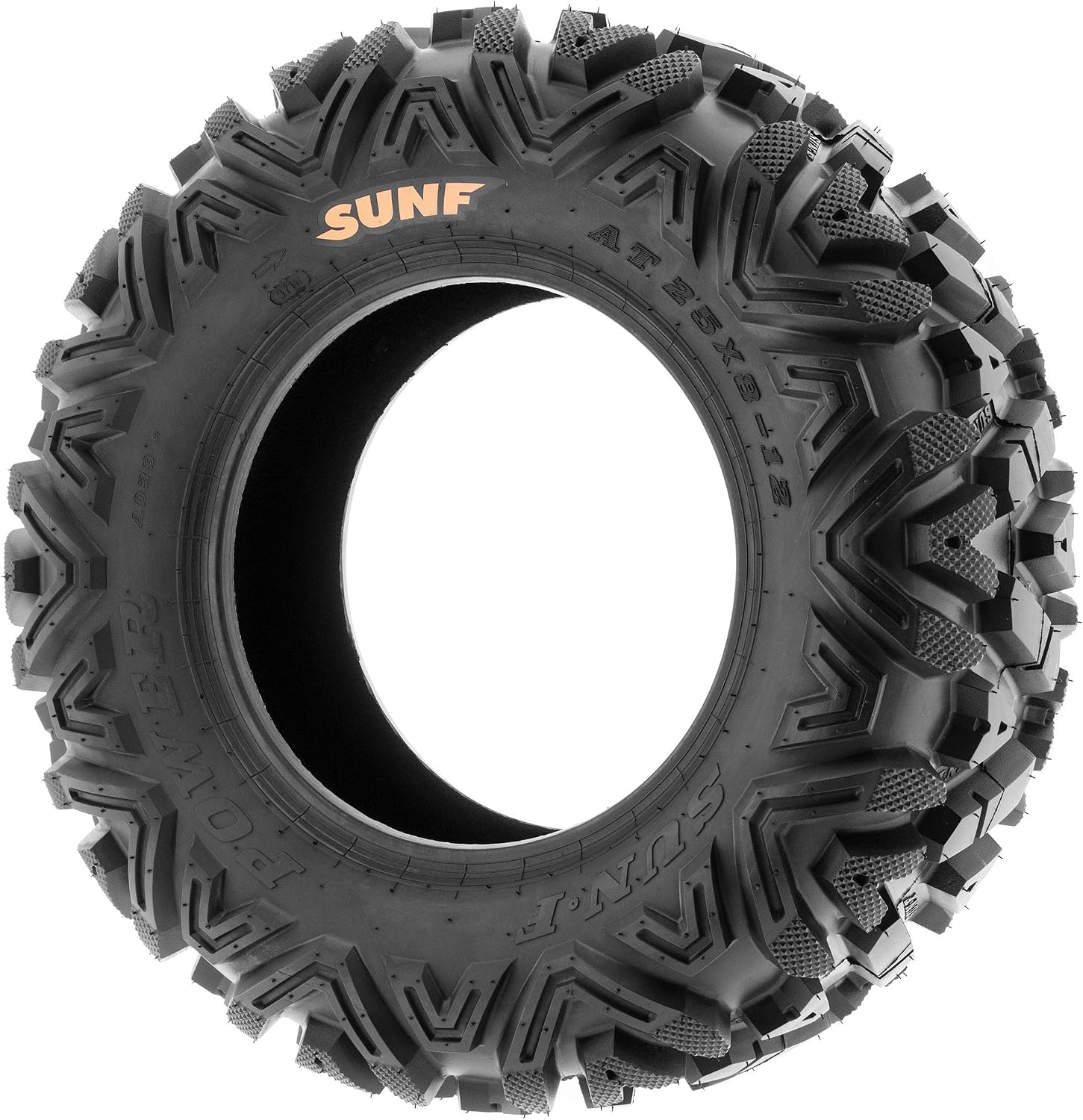SunF ATV Tires 25x10-12 UTV Tire 25x10x12 All Terrain Off-Road Mud Tires, 6 Ply Tubeless