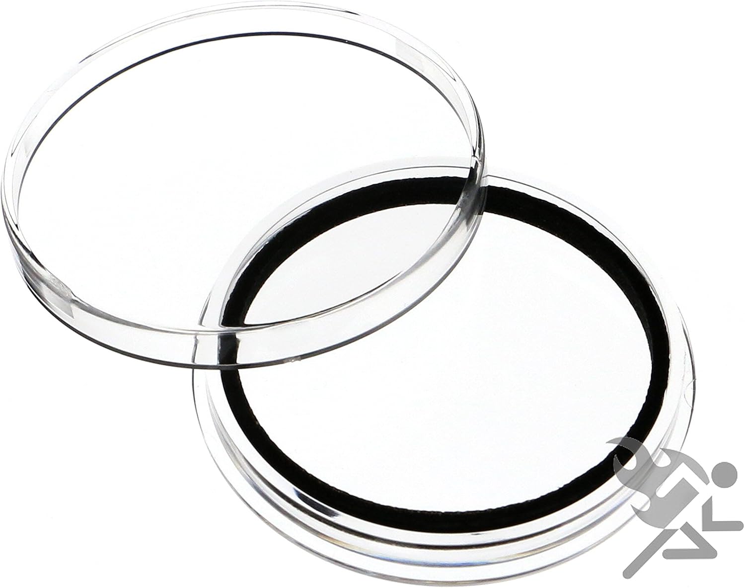 (15) Air-tite X44mm Black Ring Ring Coin Holder Capsules for 1.75" Military Challenge Coin and 1oz Silver Lunar Series 2