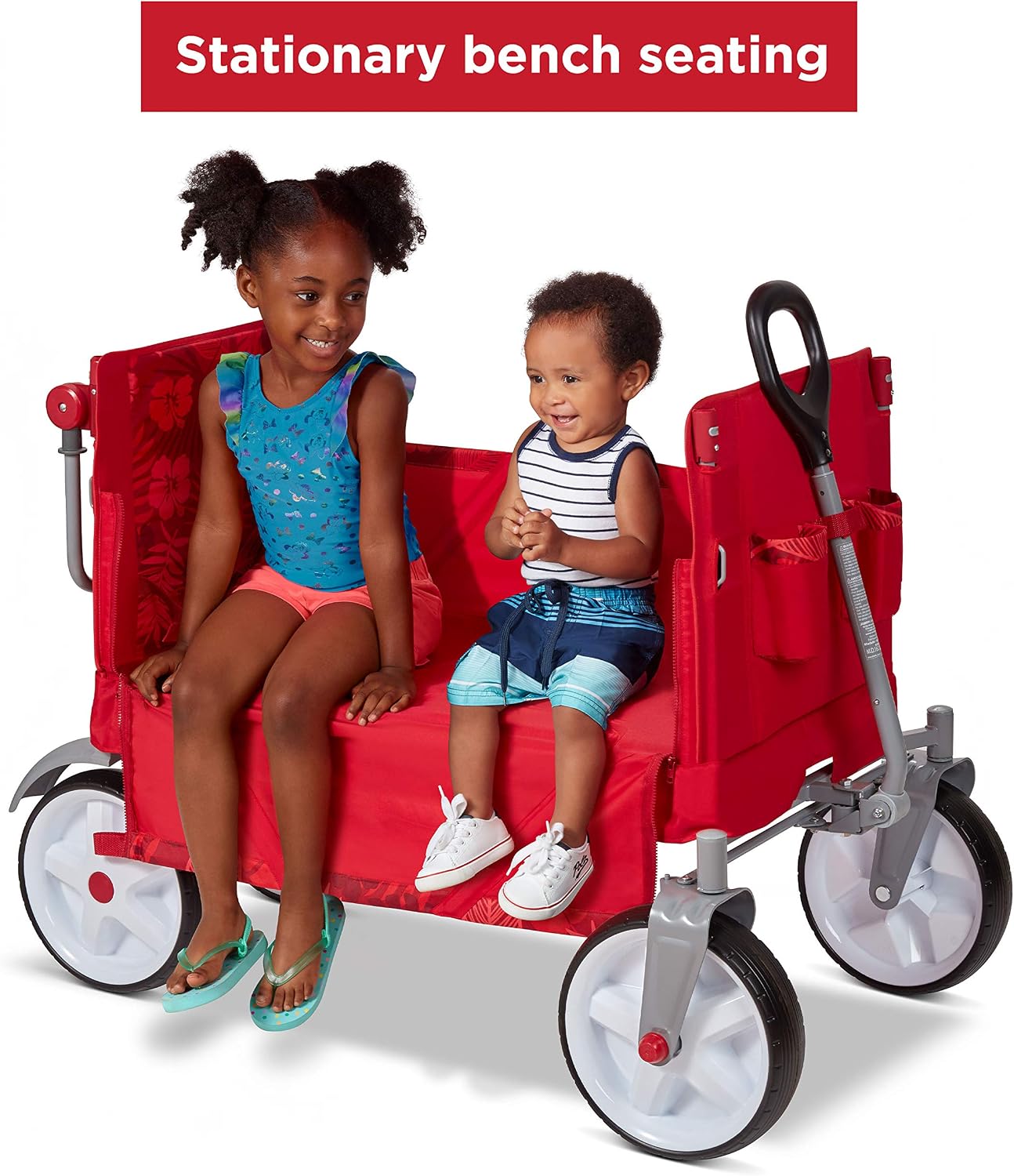 Radio Flyer Beach & Boardwalk 3-in-1 EZ Fold Wagon, for Kids 1.5+, UV Shade