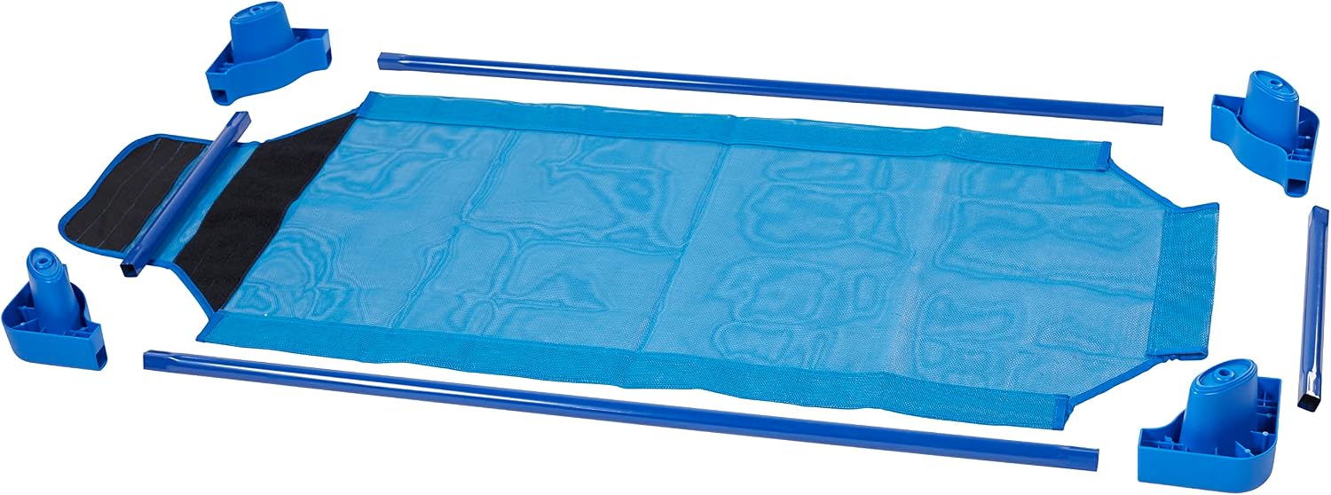 ECR4Kids Stackable Kiddie Cot, Ready-To-Assemble, Toddler Size, Classroom Furniture, Blue, 6-Pack | Breathable mesh, GREENGUARD Gold Certified