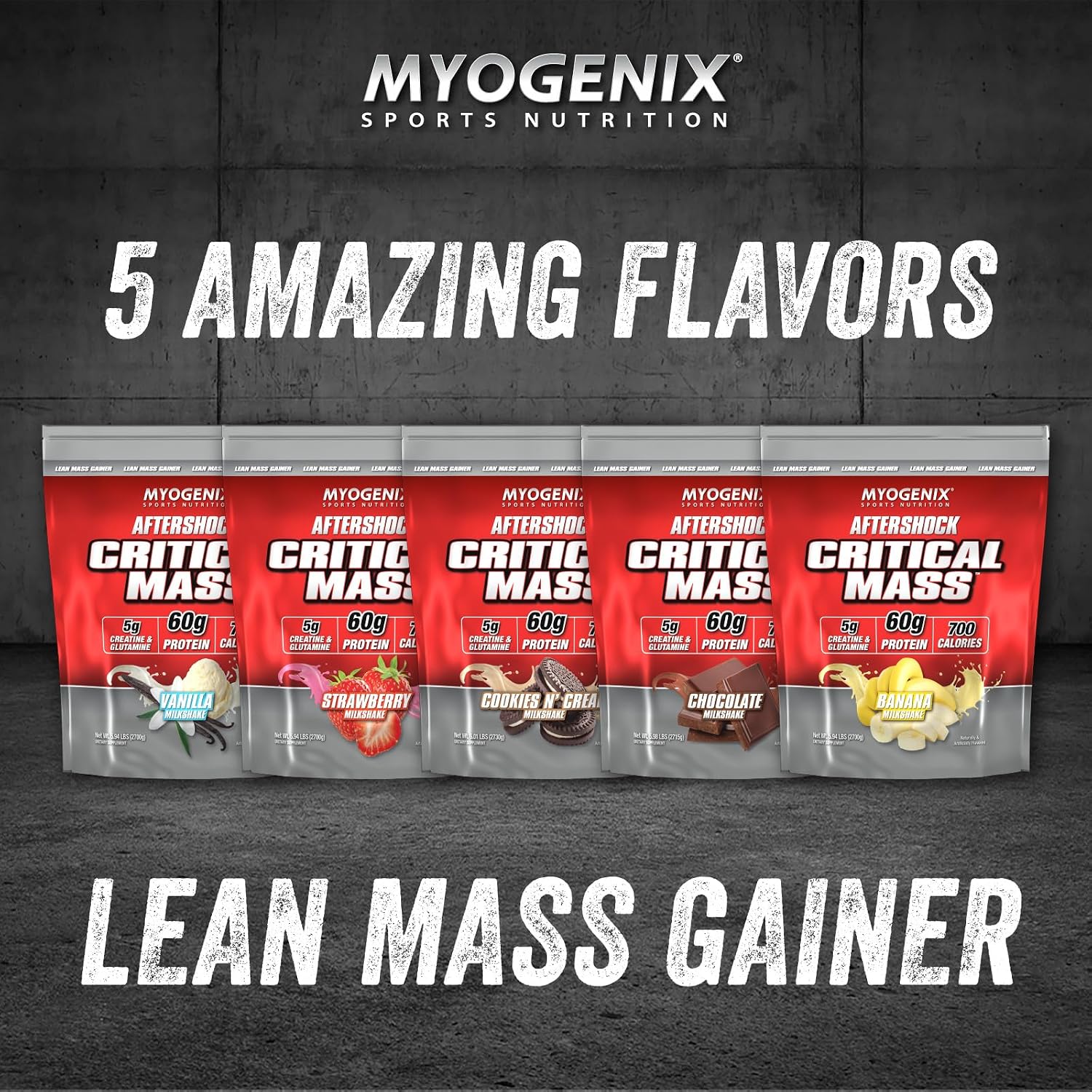 Myogenix Critical Mass Gainer – Muscle Mass Weight Gain Supplement, Zero Lactose Whey Protein Powder – Anabolic Whey Protein – Chocolate Milkshake (6.01 lbs)