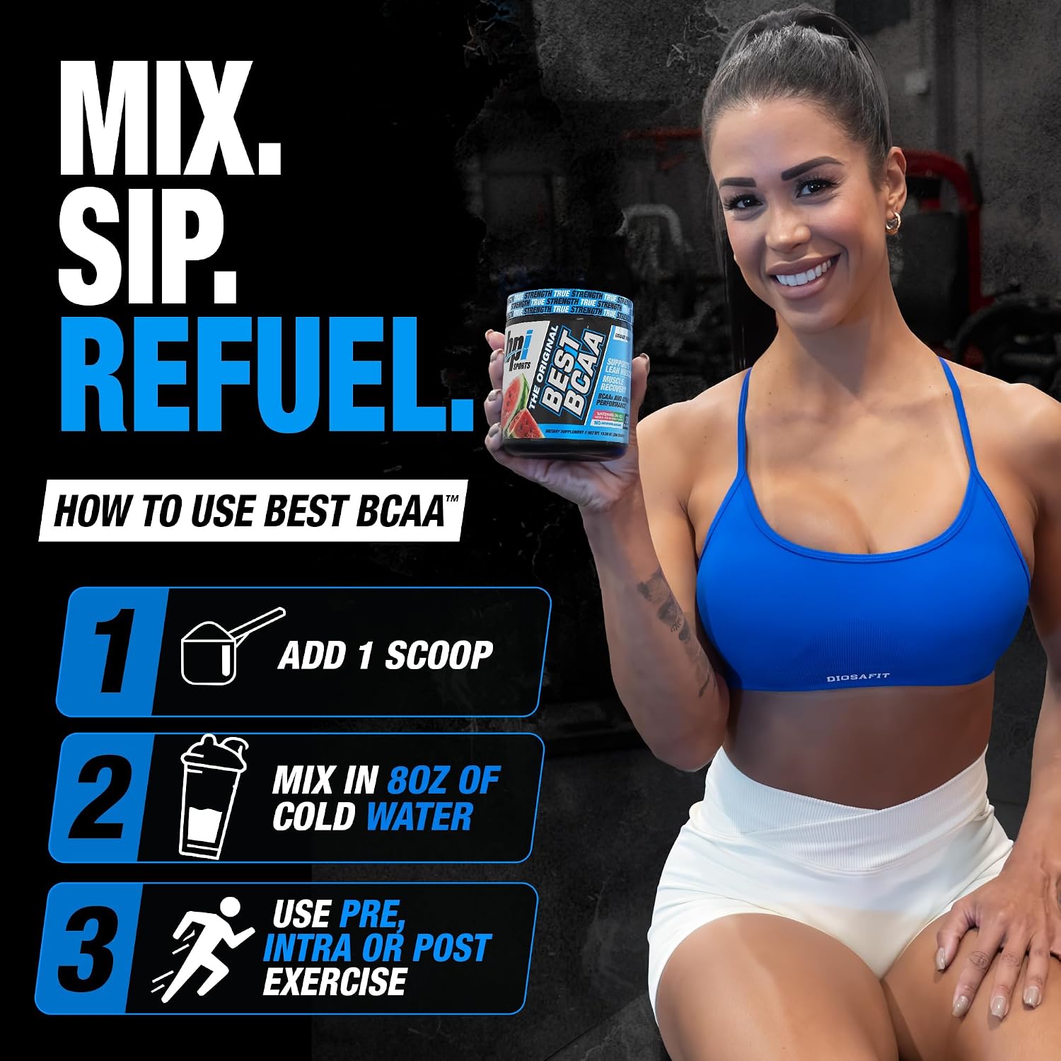 BPI Sports Best BCAA Powder – Muscle Recovery Support, Grape, 30 Servings