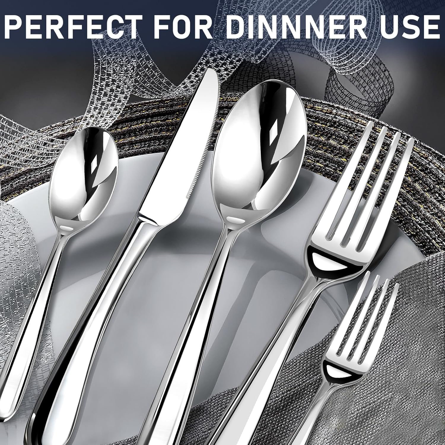 Silverware Set for 8, 40 Piece Stainless Steel Flatware Utensil Cutlery Set