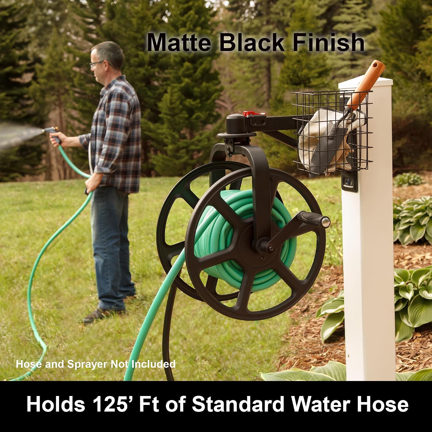 Liberty Garden 710 Navigator Rotating Garden Hose Reel, Holds 125-Feet of 5/8-Inch Hose - Bronze