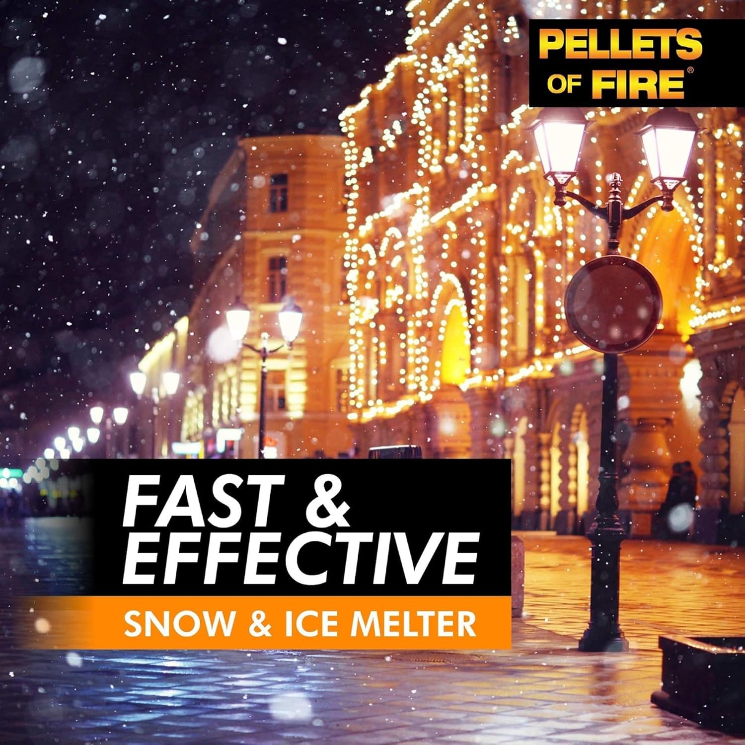 Snow Joe Pellets of Fire Ice Melter, Heat-Generating Calcium Chloride Pellets, 50 Lbs - Fast-Acting Deicer and Remover for Concrete, Driveway