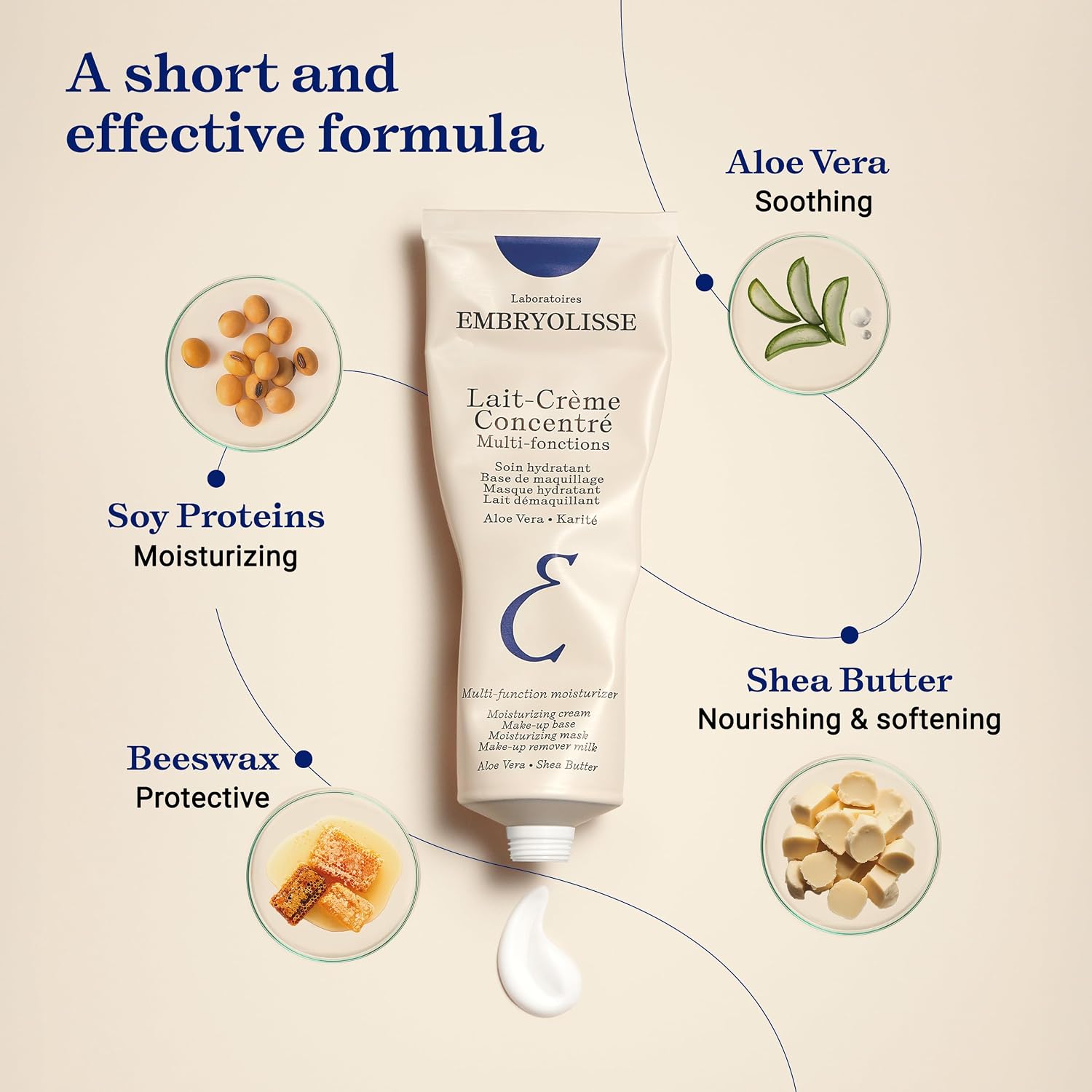Embryolisse Lait-Crème Concentré Face Moisturizer and Makeup Primer, French Face Cream With Shea Butter & Aloe Vera