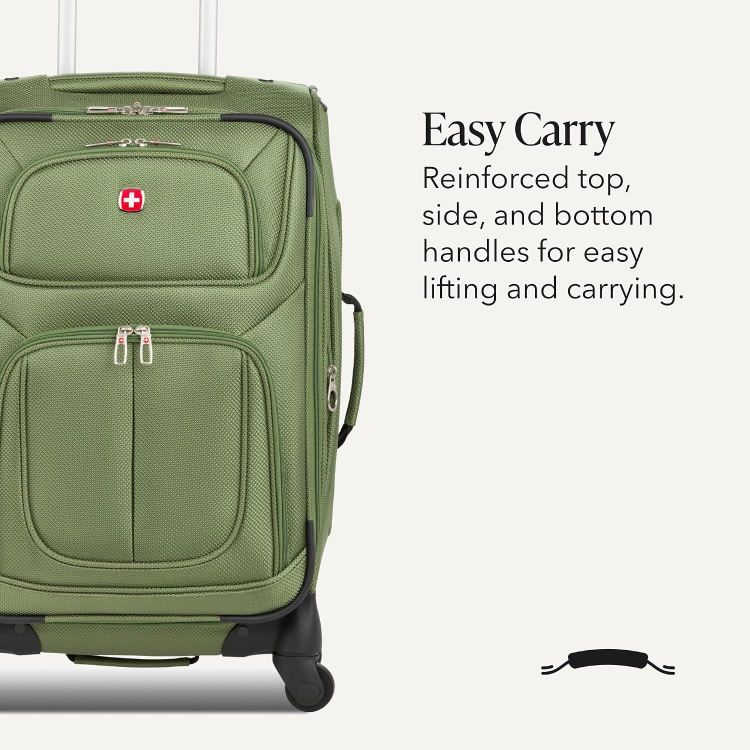 SWISSGEAR Sion Carry-On Spinner Luggage, Softside Expandable, Lightweight Suitcase, Dark Grey, 22.75-Inch