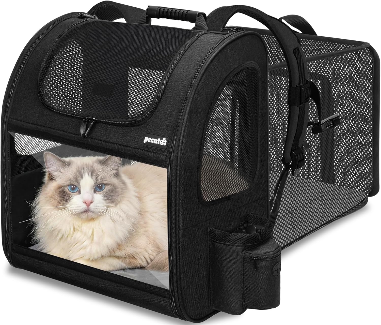 pecute Cat Backpack Expandable, Cat Carrier Backpack with Breathable Window