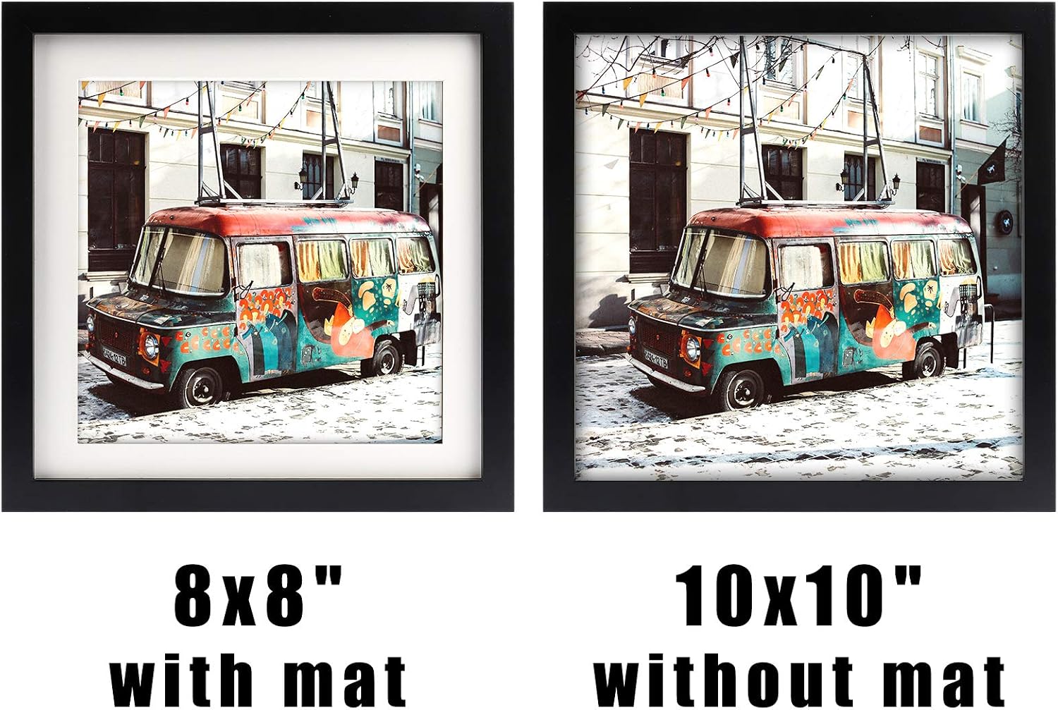 WUTL 8x8 Black Picture Frames Square