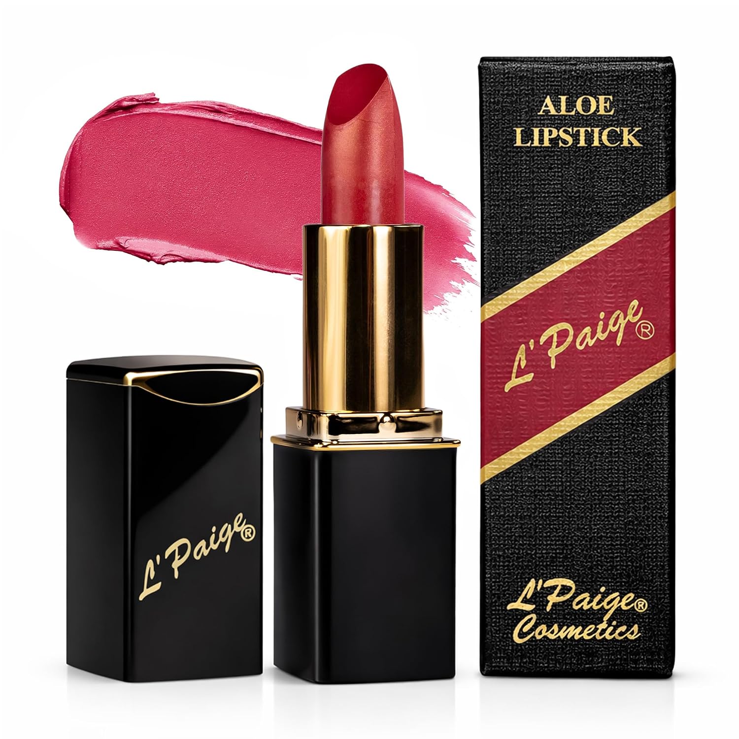 L’Paige Rosy Pearl Lipstick | Sheer Neutral Rose Lip Color | Aloe Vera Moisturizing Formula | Long-Lasting Hydrating Finish | Soft Silvery Pink Shade L56