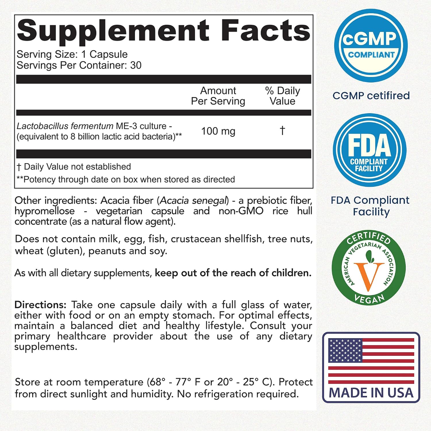 Reg'Activ Essential ME-3 Glutathione Supplement, Probiotic, 30 Vegan Caps