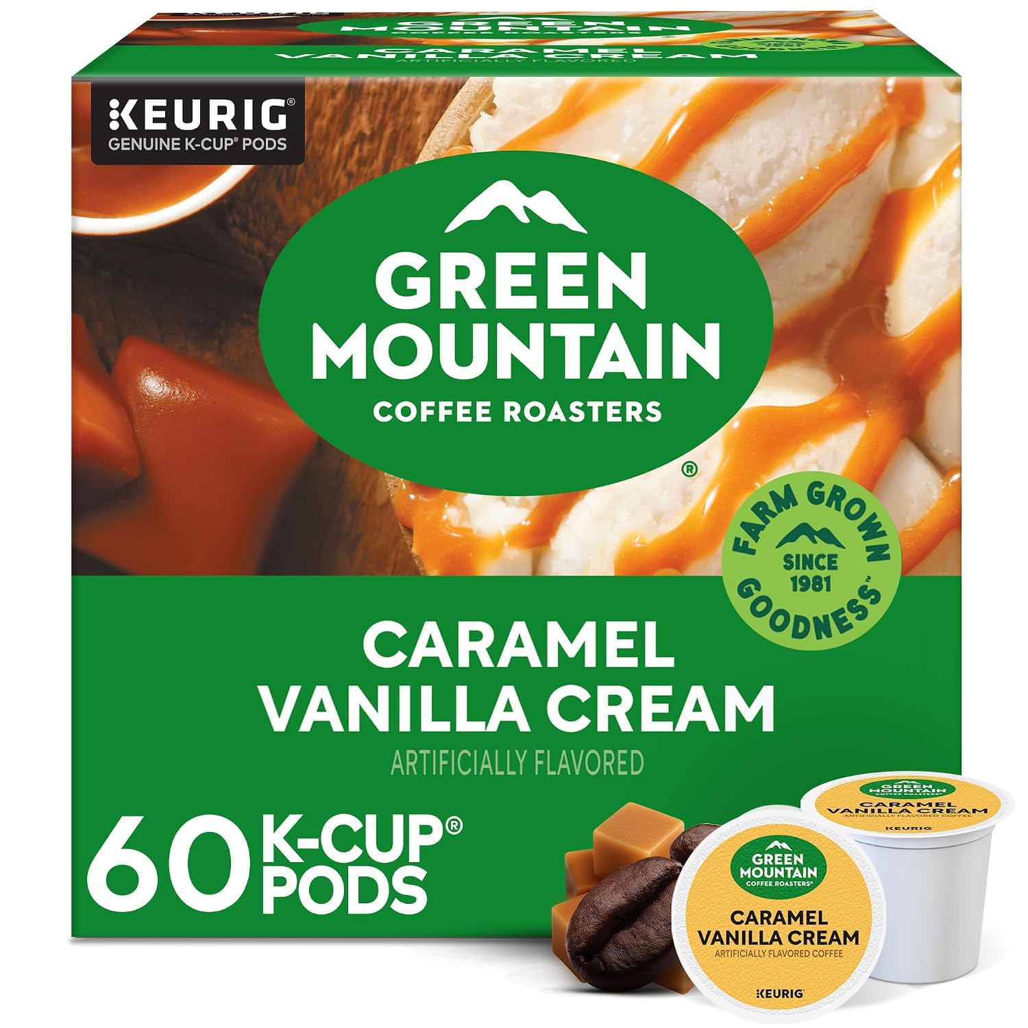 Green Mountain Coffee Roasters Island Coconut, Single-Serve Keurig K-Cup Pod, Flavored Light Roast Coffee, 24 Count (Pack of 1)