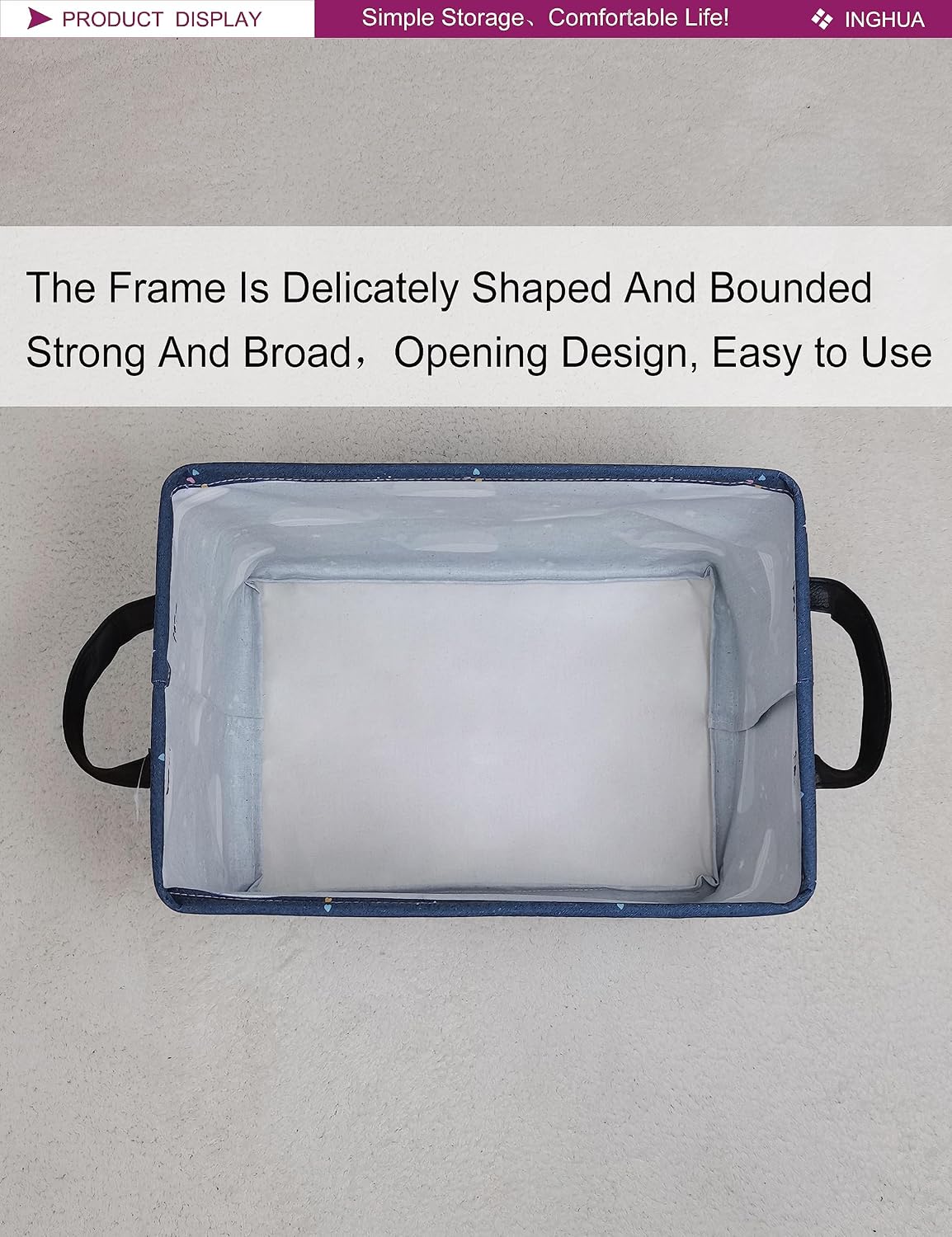 Rectangular Storage Basket Gift Bag Rec Spaceships