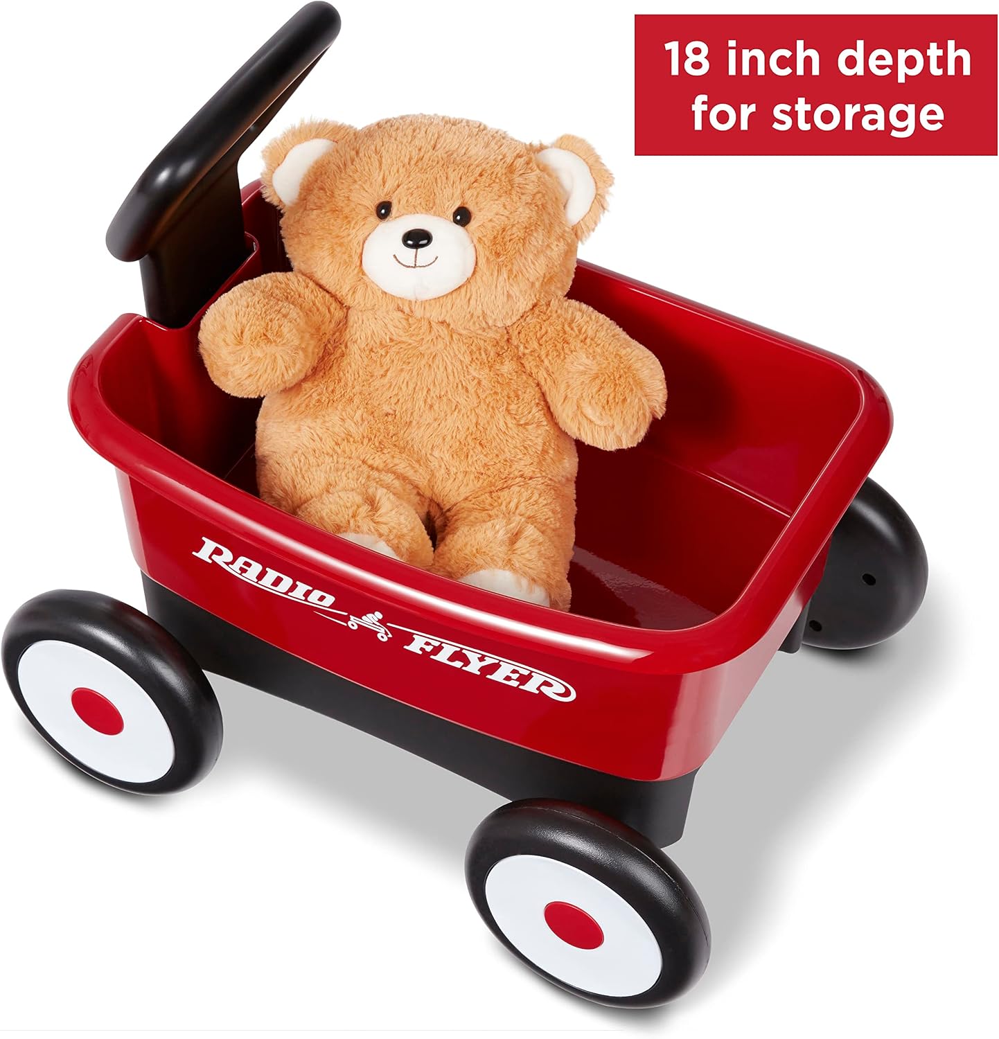Radio Flyer Push & Pull Walker Wagon with Teddy Bear, Ages 1-4 Years, Red