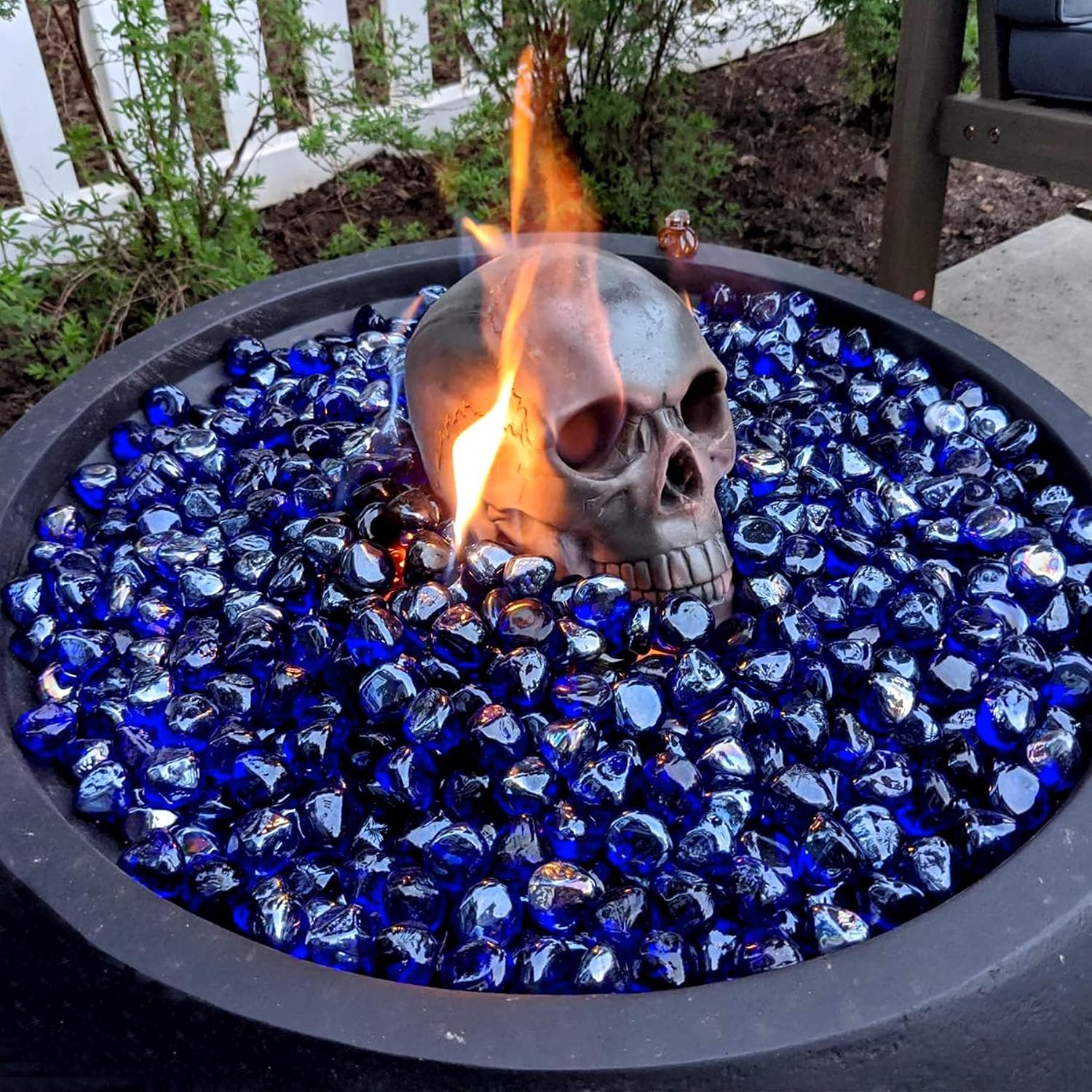 Mr. Fireglass 10 Pounds 1 Inch Diamond Fire Glass, High Luster Crystal Ice | Reflective Fire Pit Glass Rocks,10 lbs, For Propane & Natural Gas Fire Pits Table Fireplace & Lanscape