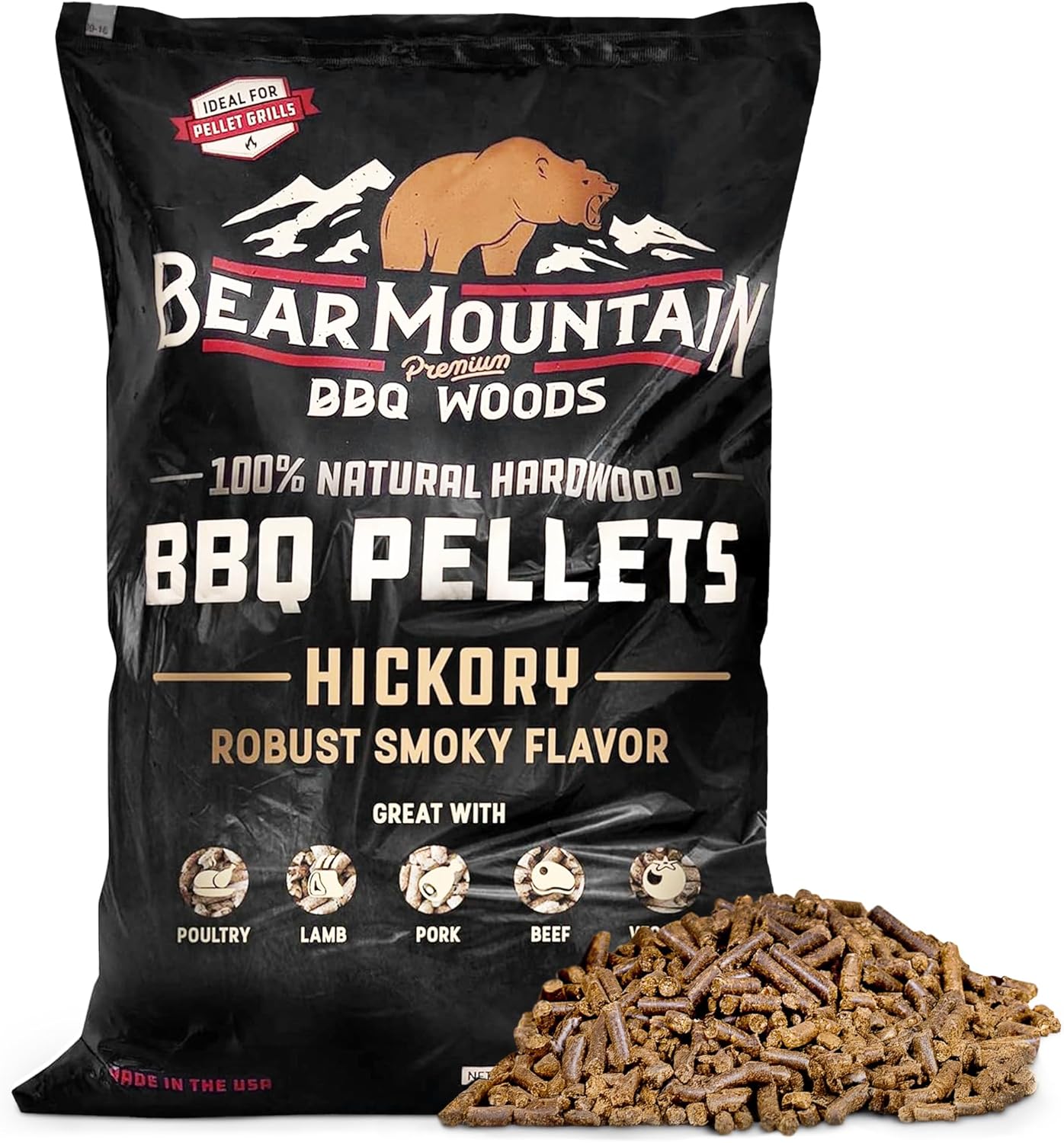 Bear Mountain Gourmet Blend Pellets for Smoker and Grill, 40lb Bag