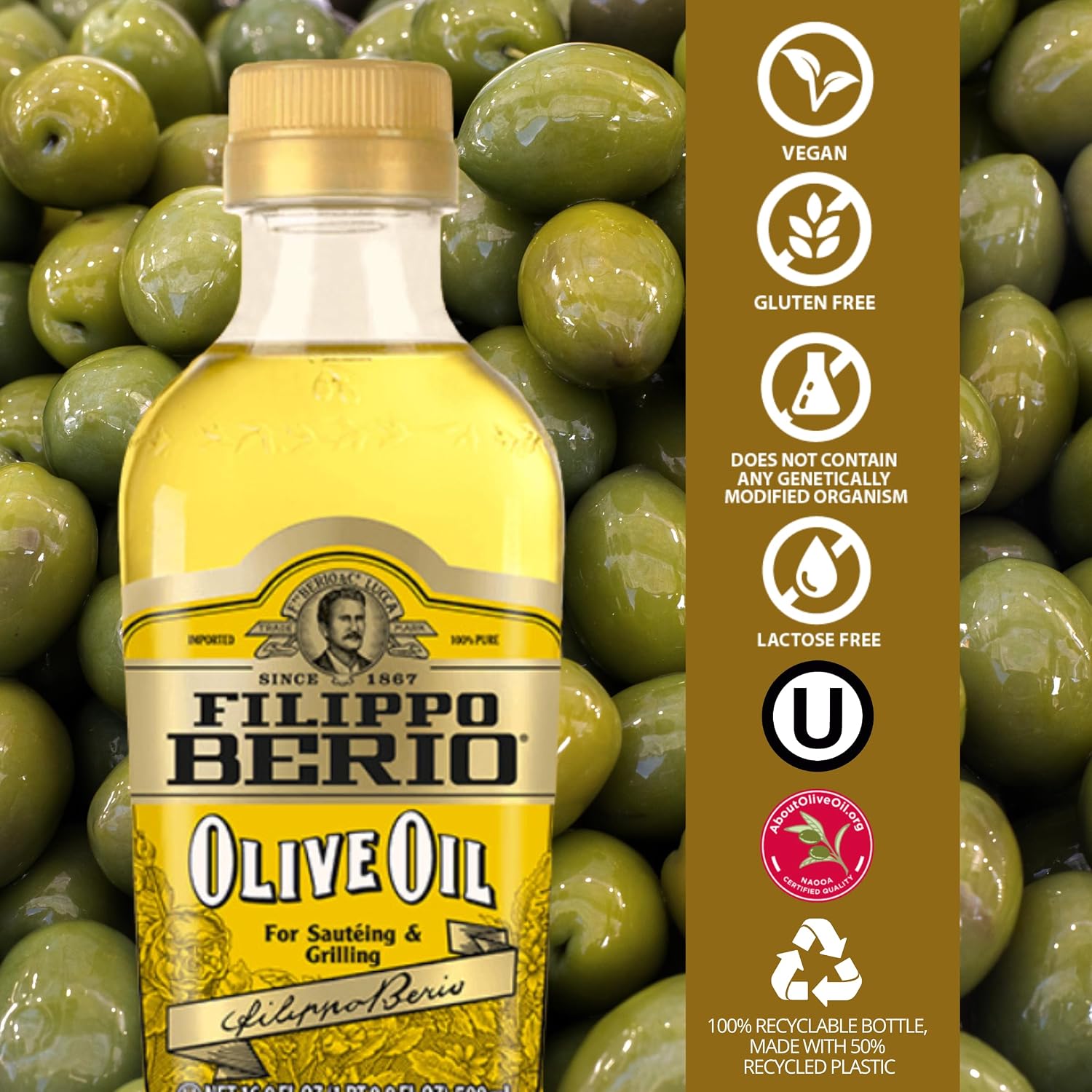 Filippo Berio Pure Olive Oil, 101.4 Ounce Tin