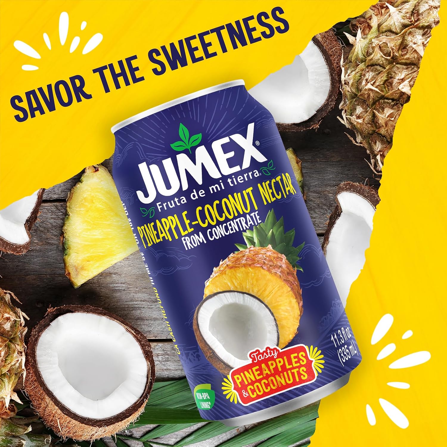 Jumex Mango Nectar Juice & Peach Nectar - Made with Fresh Fruit Puree - Tropical Fruit Juice Concentrate for Smoothie Mix, Cocktail Mixers & Kids Beverages - 11.3oz, 12 Pack Canned Drinks