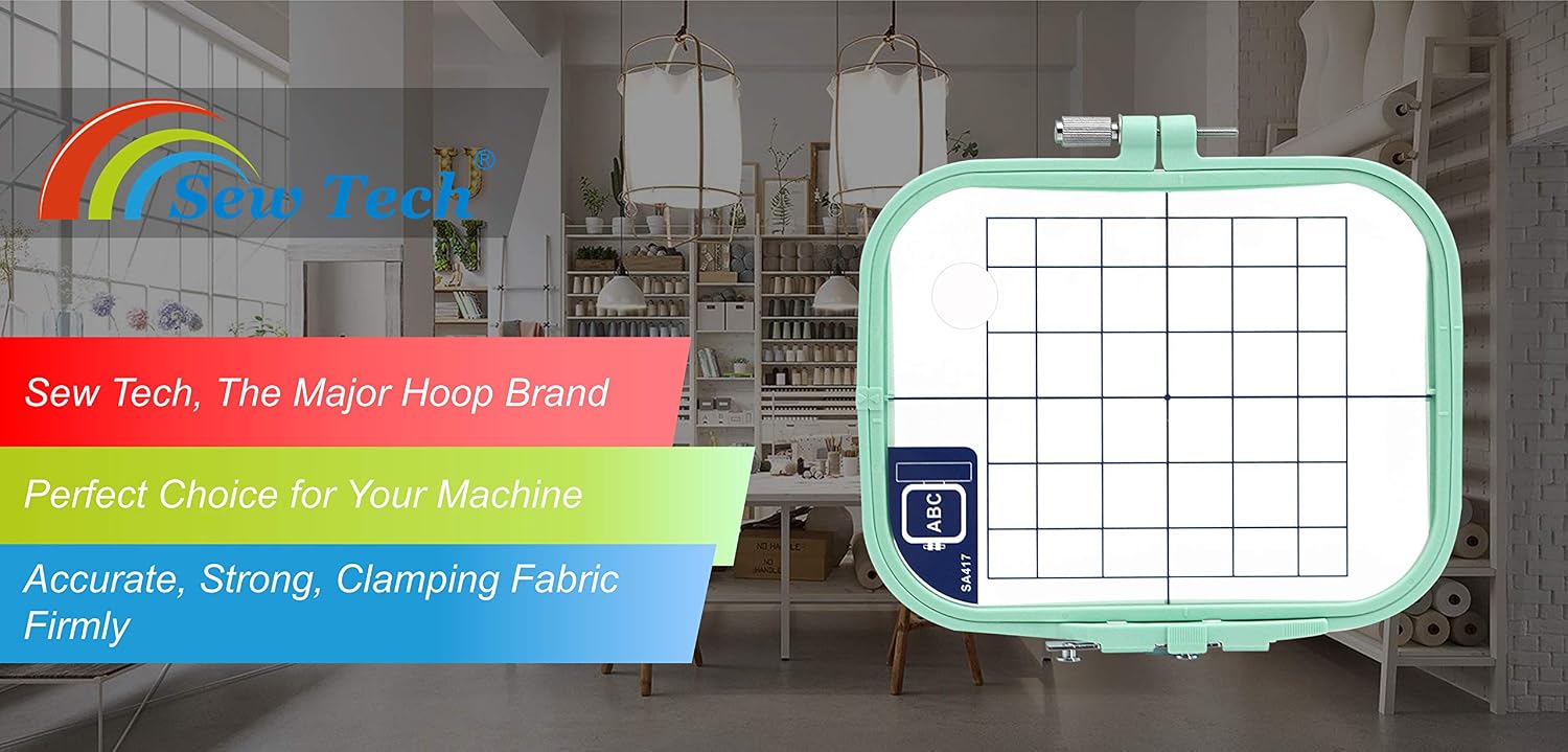 Sew Tech Embroidery Hoop for Brother, 4.3x7.1in 110x180mm SA418 EF33 Frame