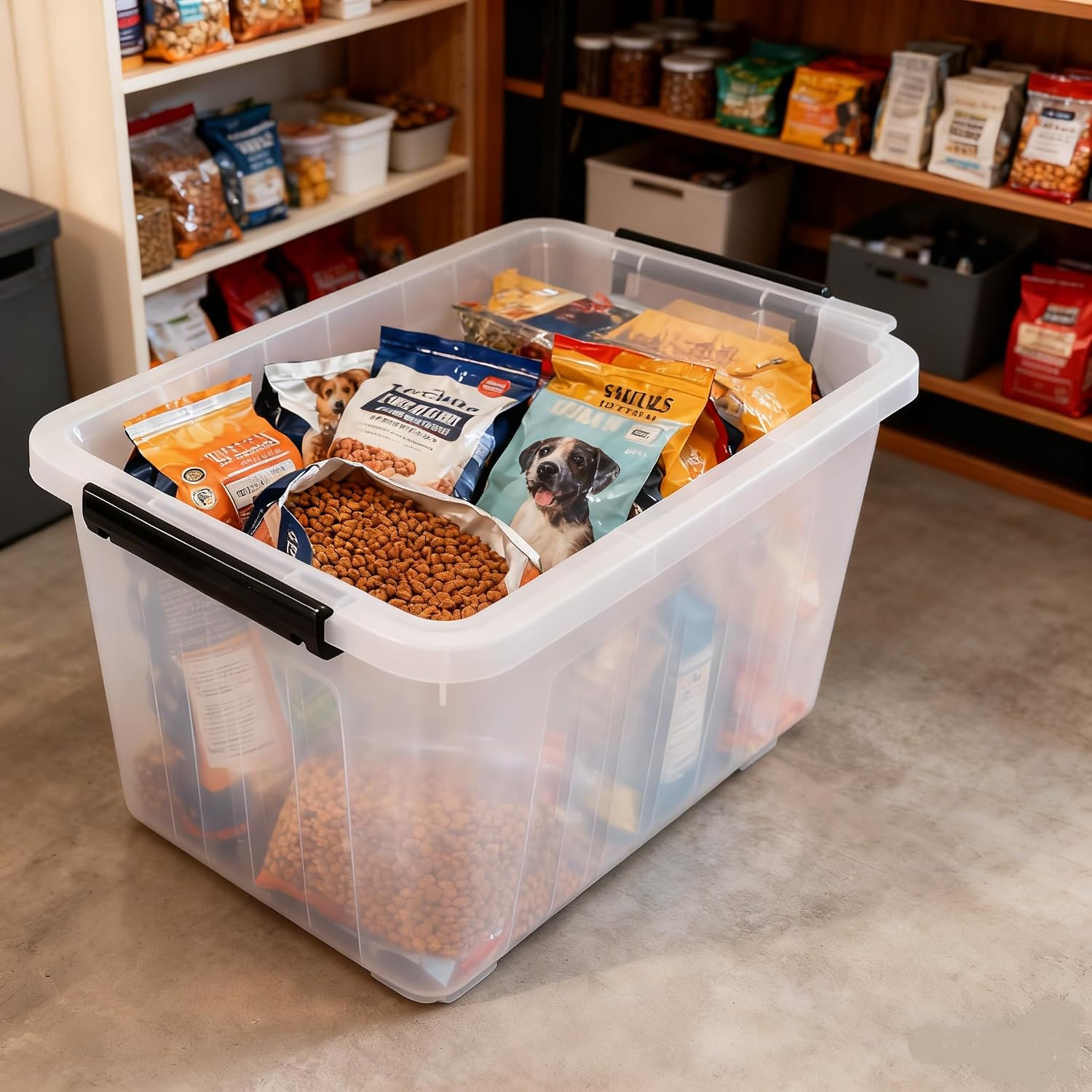 30L Plastic Storage Bin with Lid, Stackable Clear Container