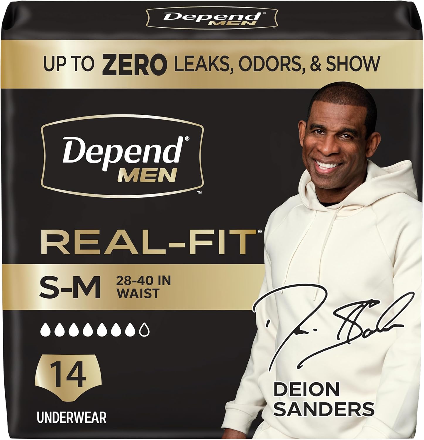 Depend Real Fit Adult Diapers, Incontinence Underwear for Men, Disposable, Maximum Absorbency, Small/Medium, Grey, 56 Count (2 Packs of 28), Packaging May Vary