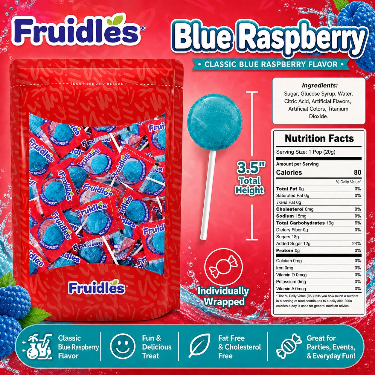 20-Count Grape Lollipops Candy Suckers for Kids, Perfect for Gifting, Parties, Events,10 Gram Lollipops