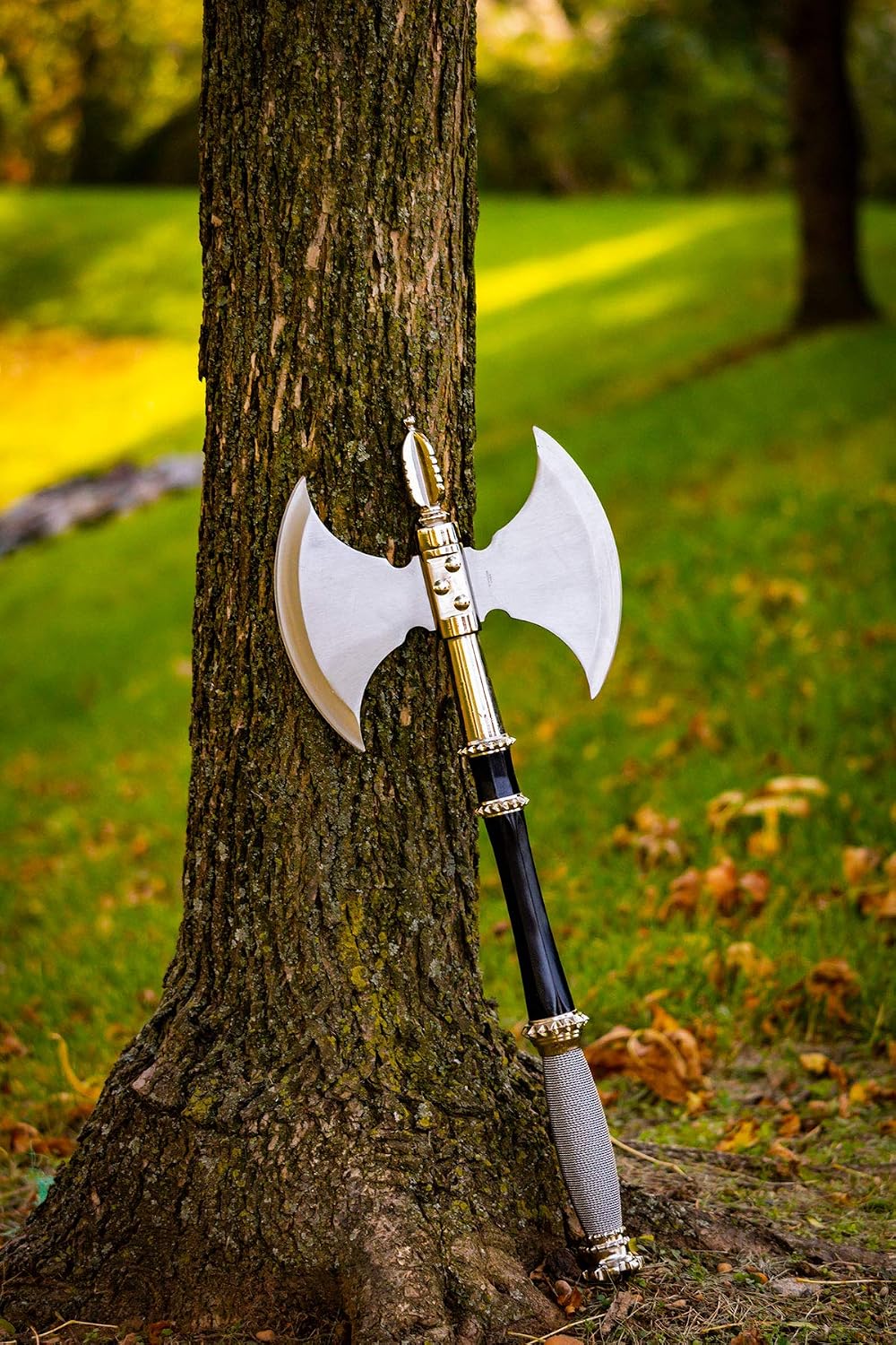 BladesUSA HK-079A Fantasy Medievel Battle Axe with Display Plaque, 21-Inch Length