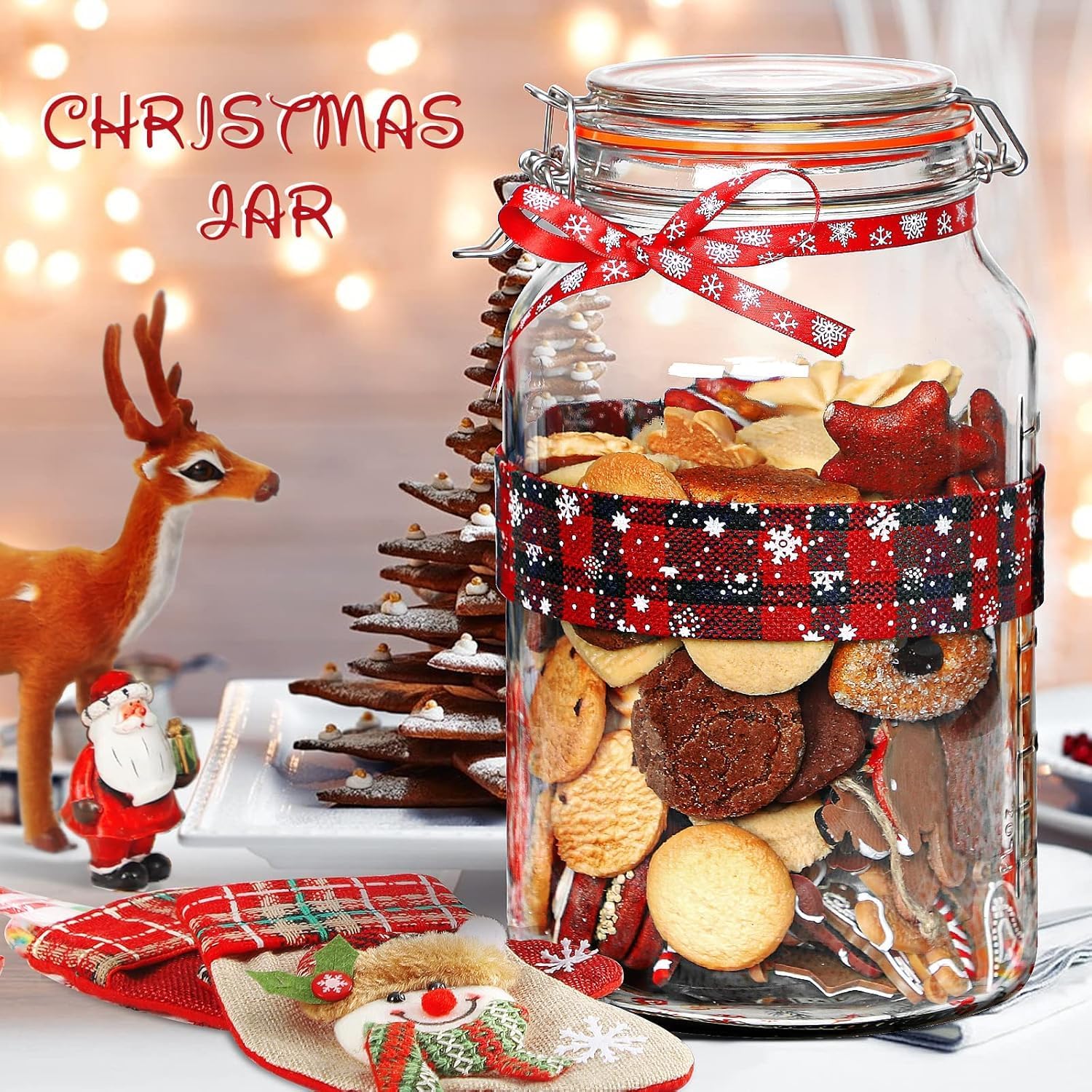 1 Gallon Glass Jars with Lids, 2 Pack Wide Mouth Mason Jars, 138 oz