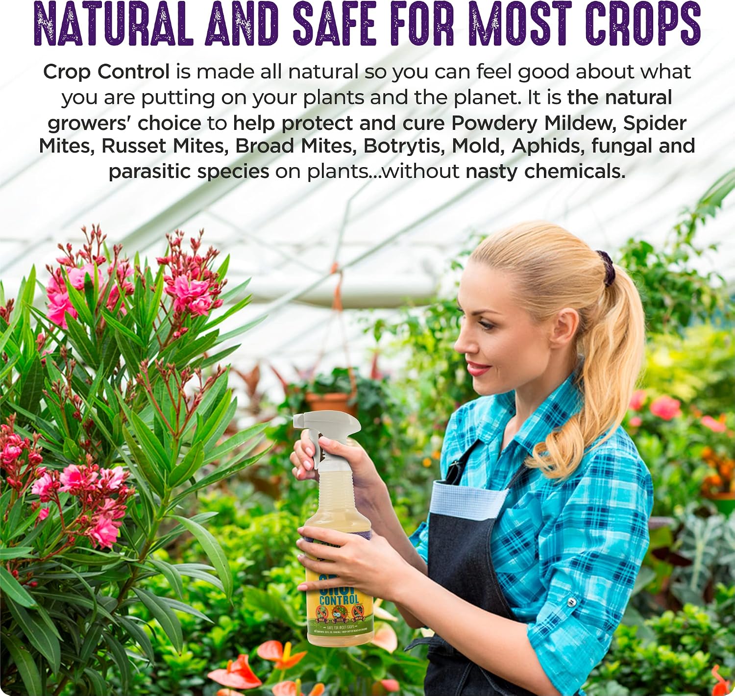 Trifecta Crop Control Super Concentrate | 4 oz | All-in-One Pesticide, Fungicide, Miticide And Insecticide | For Spider Mites, Mildew, Mold And Botrytis